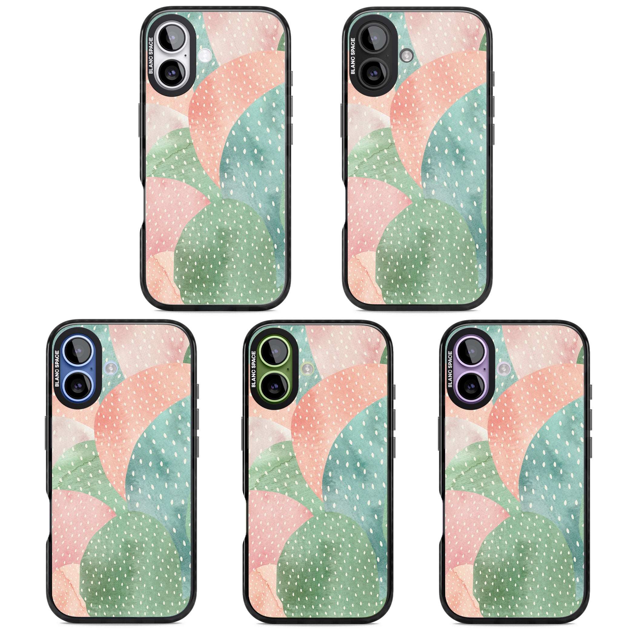 Pastel Cacti Pattern iPhone 17 Impact Pro Black Phone Case APT Impact Protection
