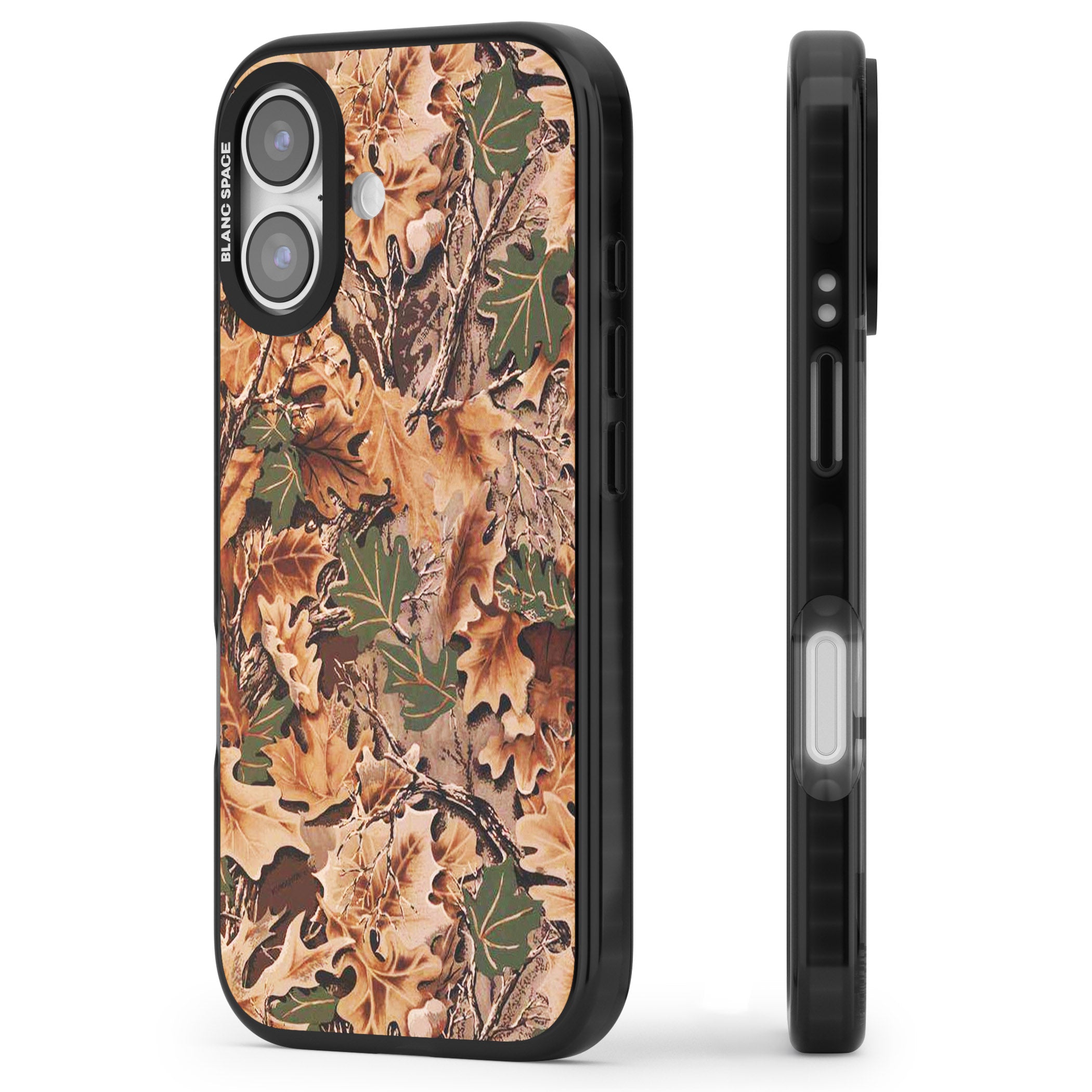 Leaves Camo iPhone 17 Impact Pro Black Phone Case Side Profile
