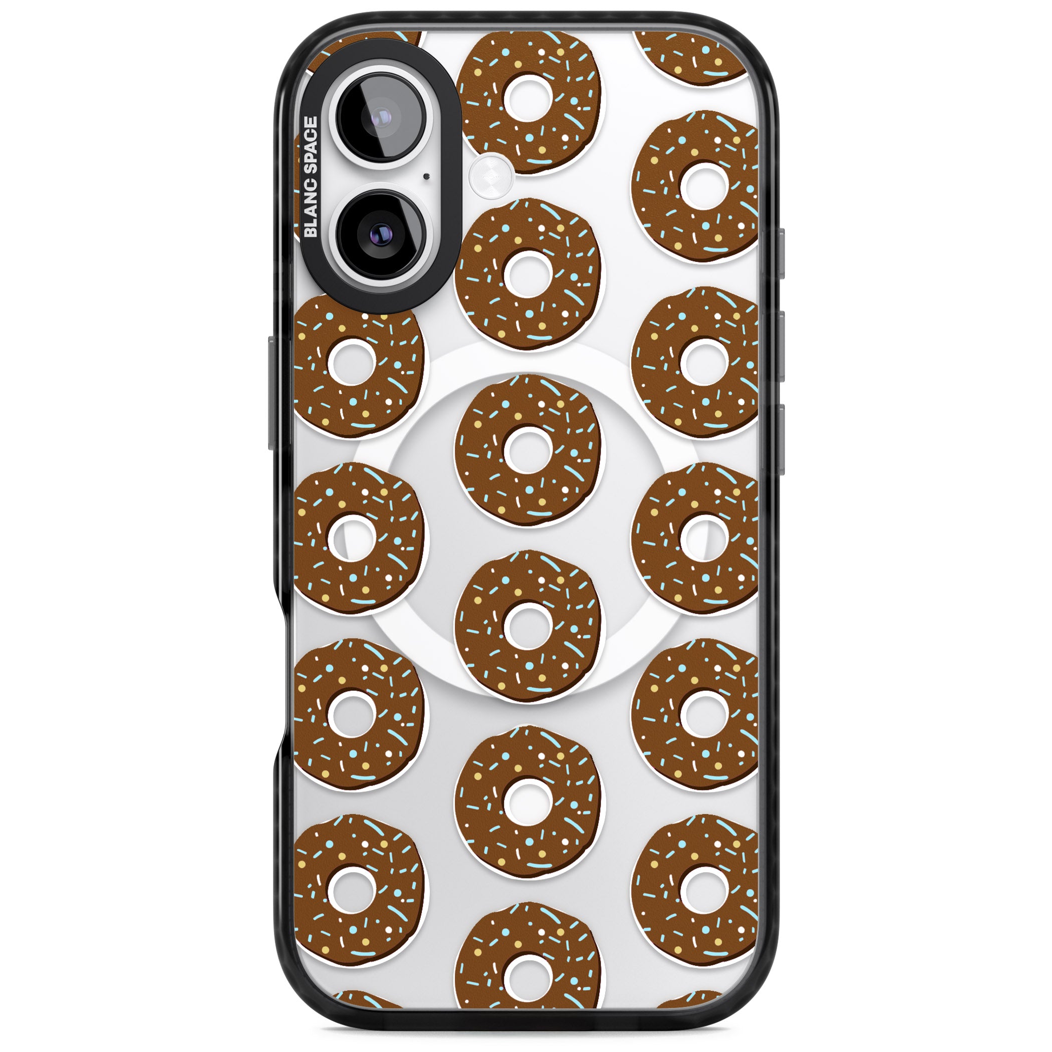 Chocolate Donut Pattern iPhone 17 Impact Pro Black Phone Case