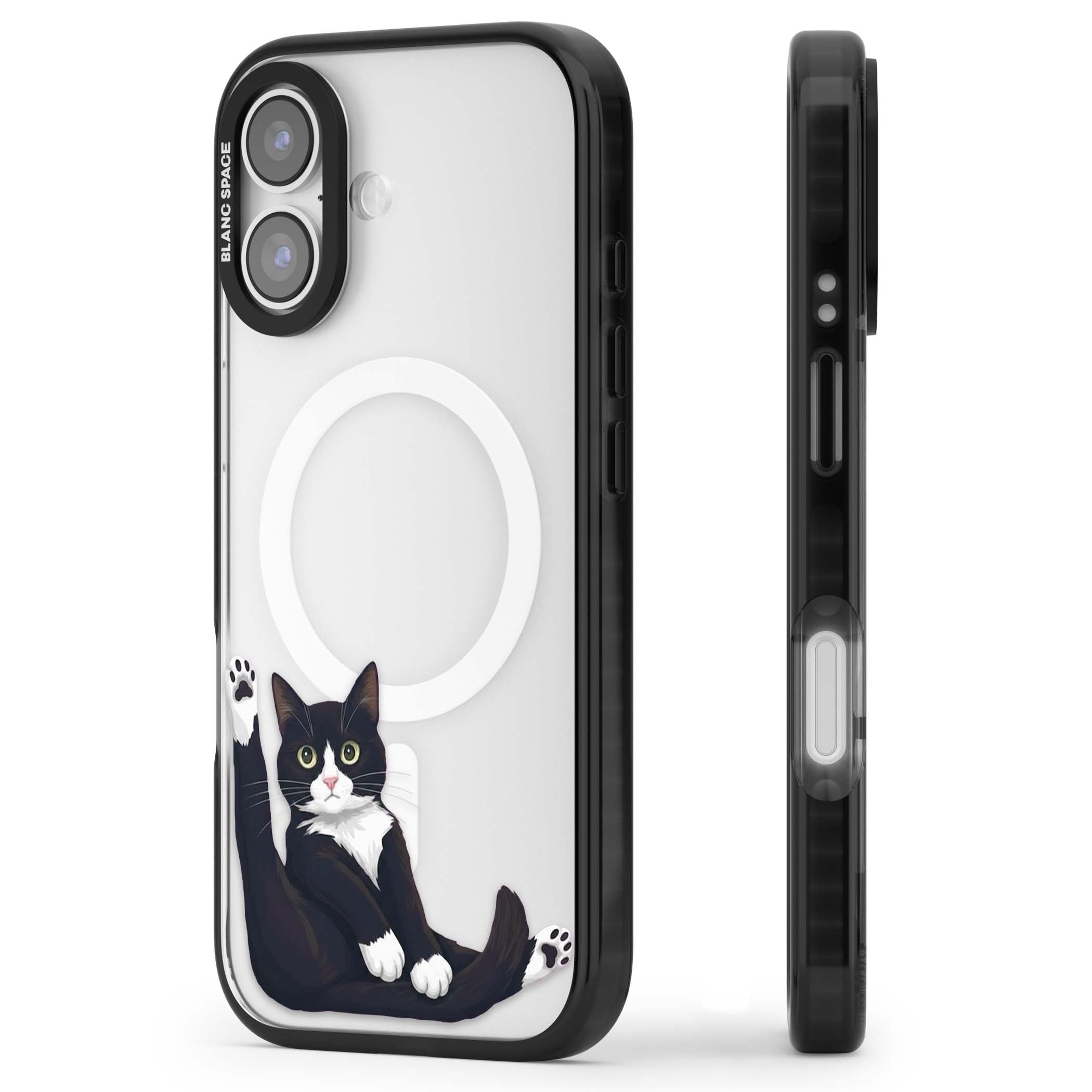 Mid-Groom Cat animals iPhone case | Black Impact Magsafe case for iPhone 17