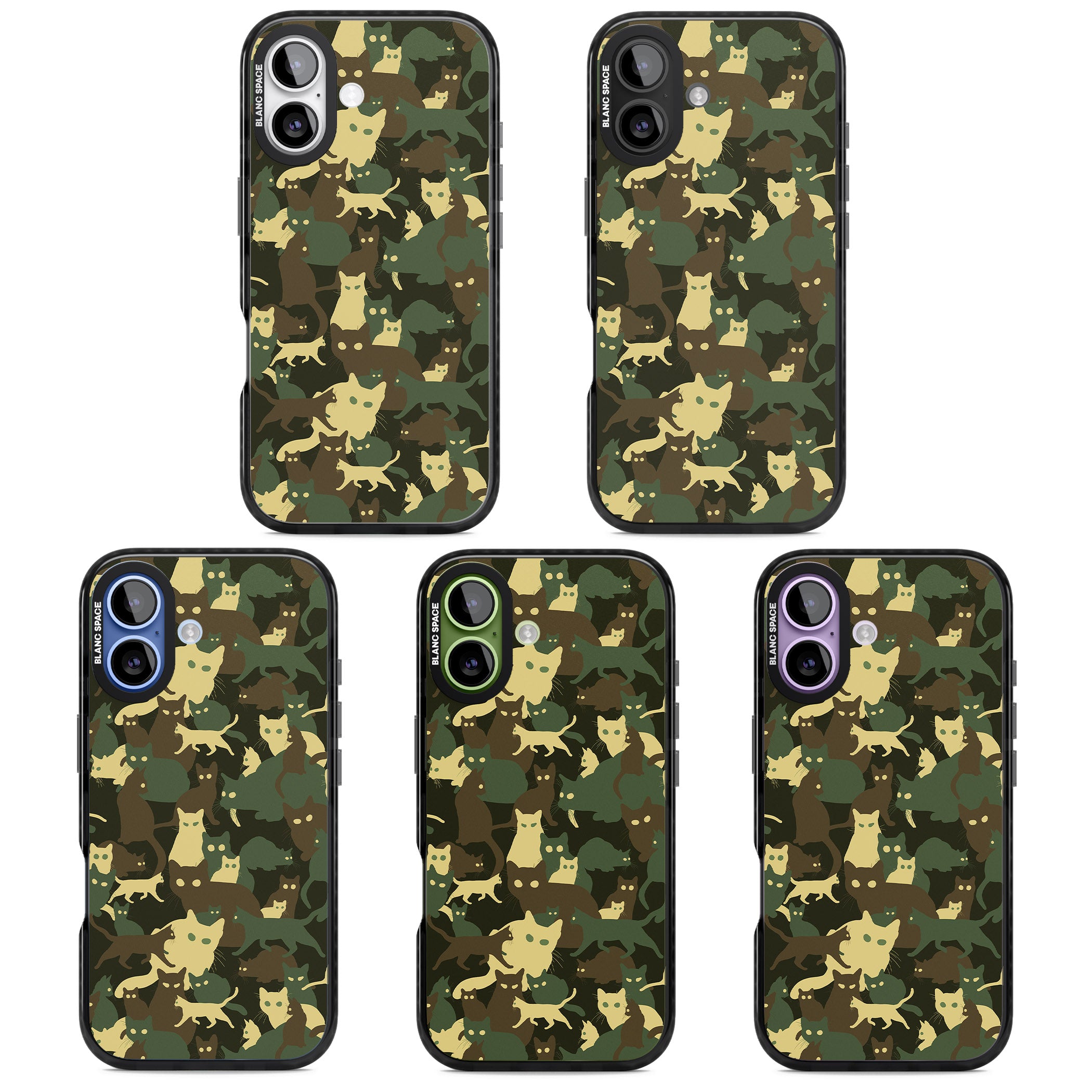 Forest Cat Camo iPhone 17 Impact Pro Black Phone Case APT Impact Protection