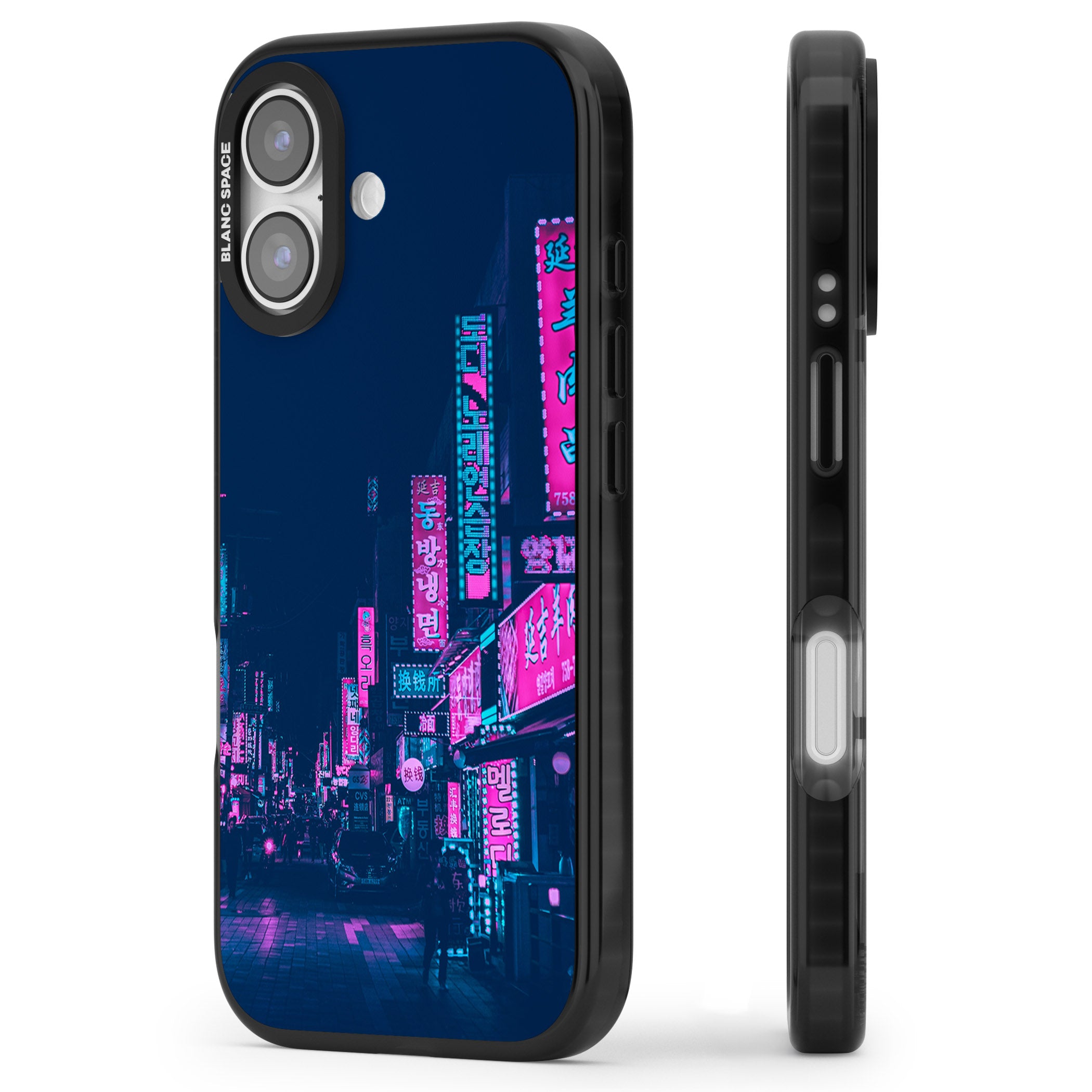 Neon Nights iPhone 17 Impact Pro Black Phone Case Side Profile