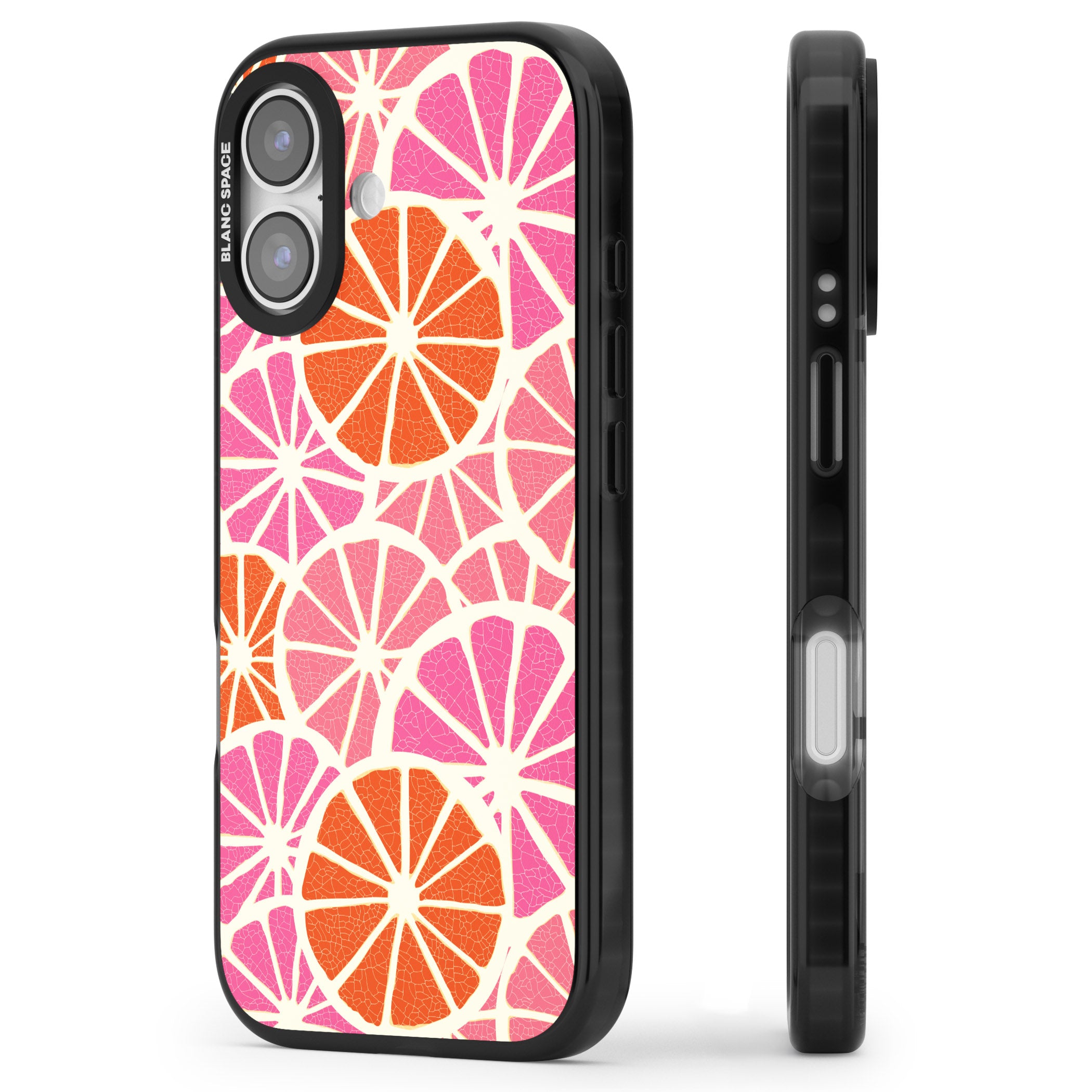 Citrus Slices iPhone 17 Impact Pro Black Phone Case Side Profile