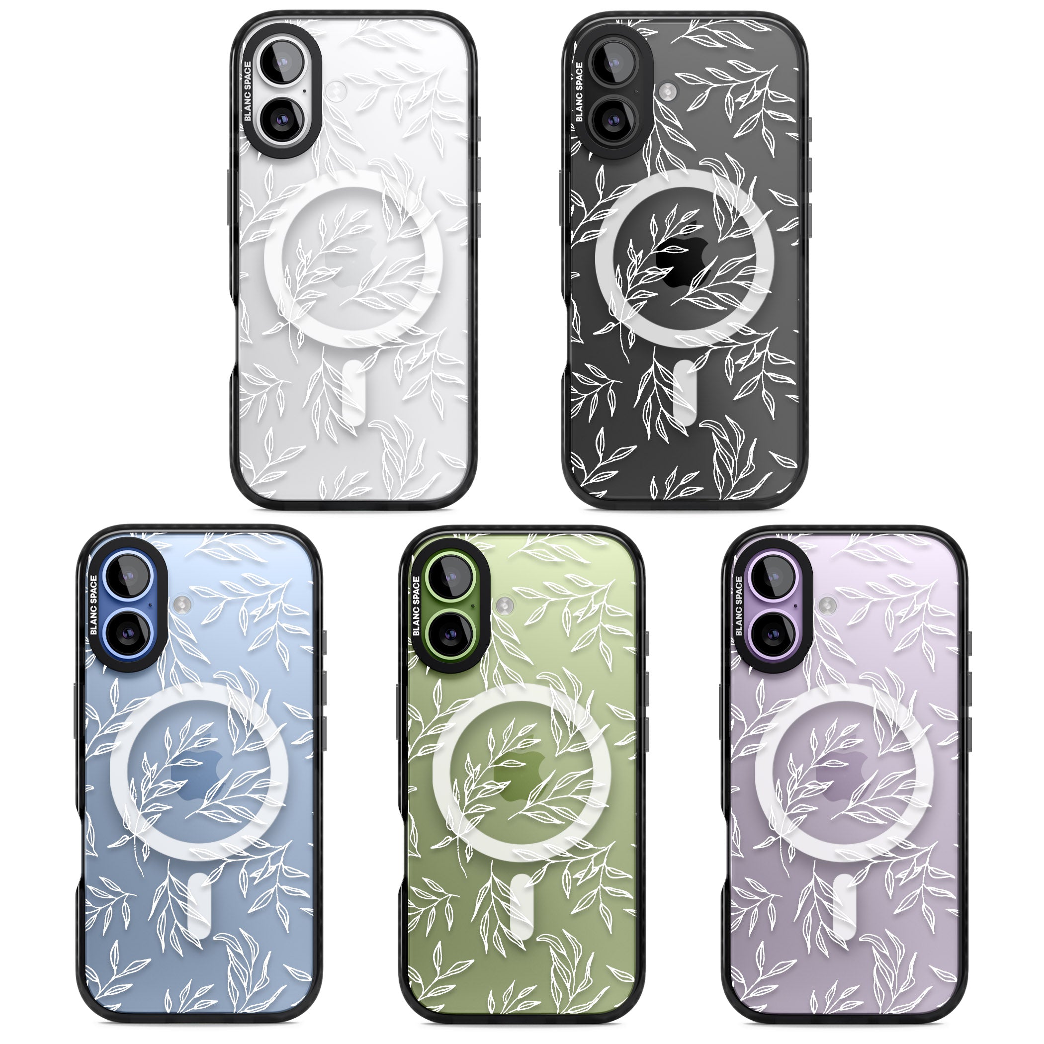 Leafy Botanical iPhone 17 Impact Pro Black Phone Case APT Impact Protection