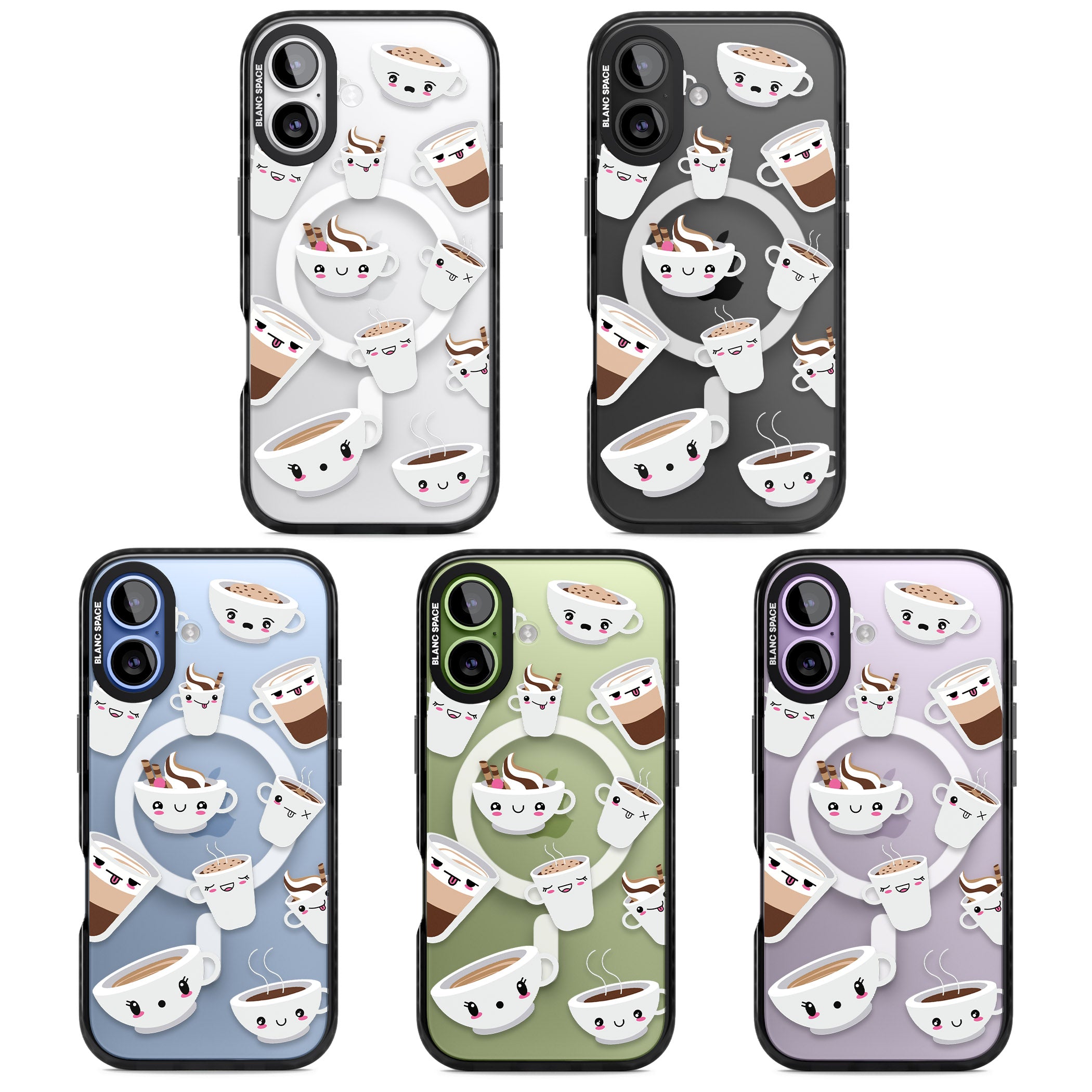 Coffee Faces iPhone 17 Impact Pro Black Phone Case APT Impact Protection