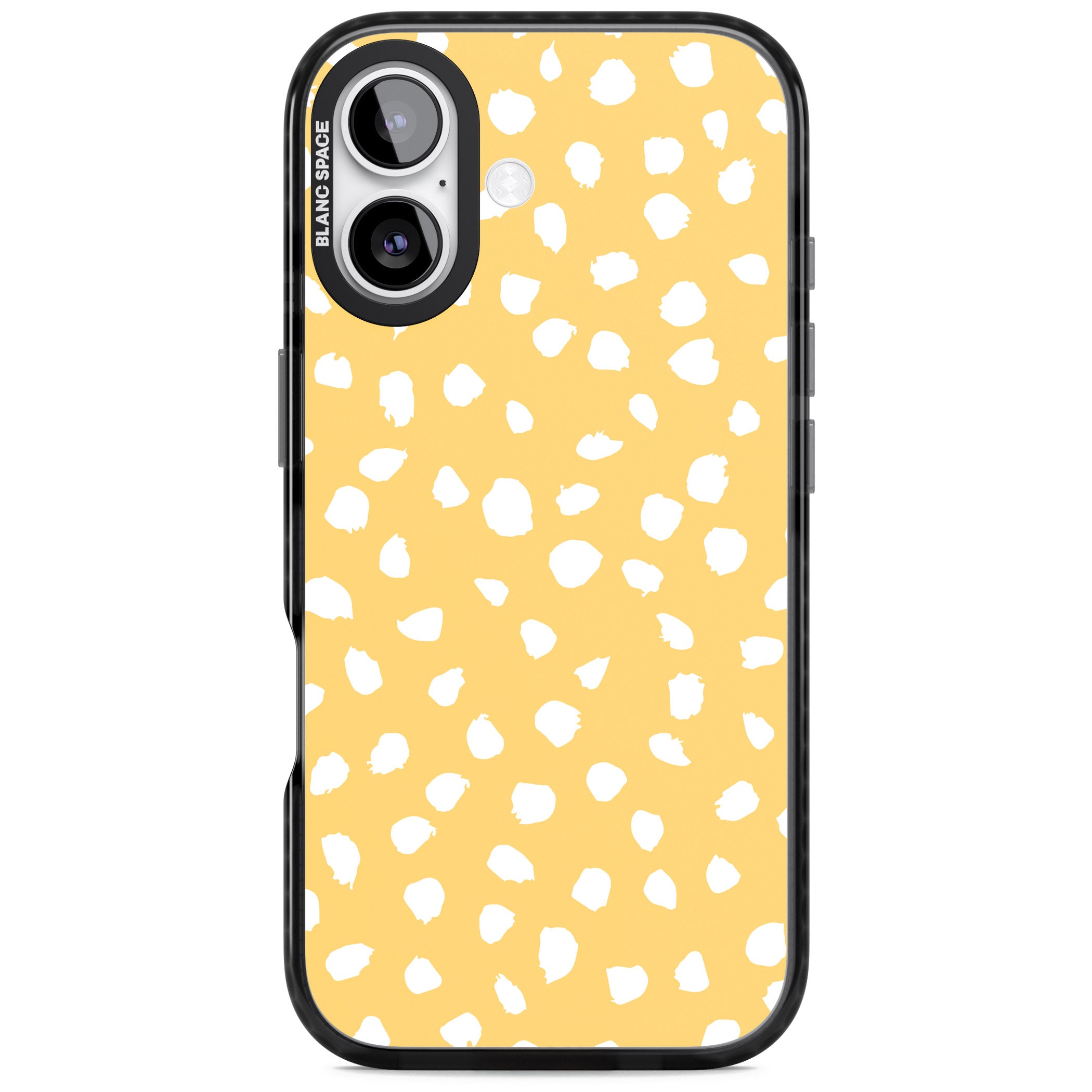Yellow Dalmatian Dots iPhone 17 Impact Pro Black Phone Case