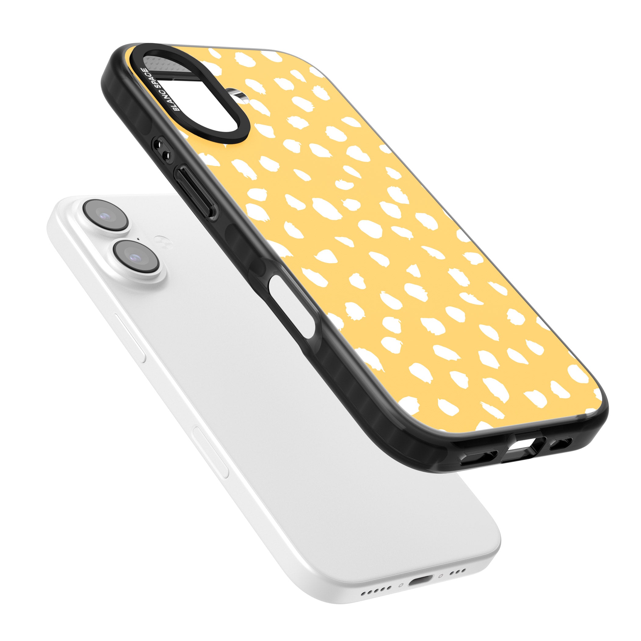 Yellow Dalmatian Dots iPhone 17 Impact Pro Black Phone Case Colours