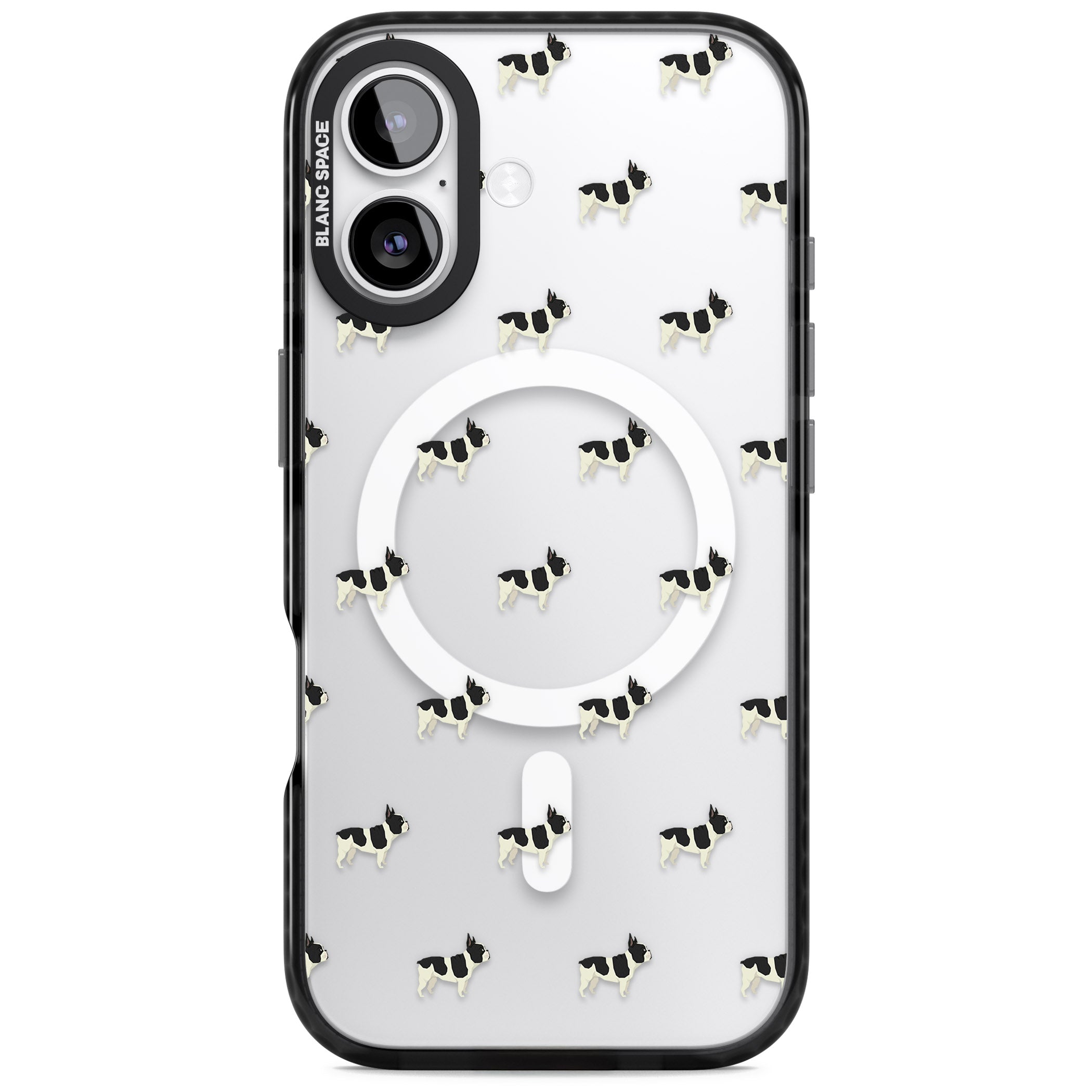 Frenchie Repeat Dog iPhone 17 Impact Pro Black Phone Case