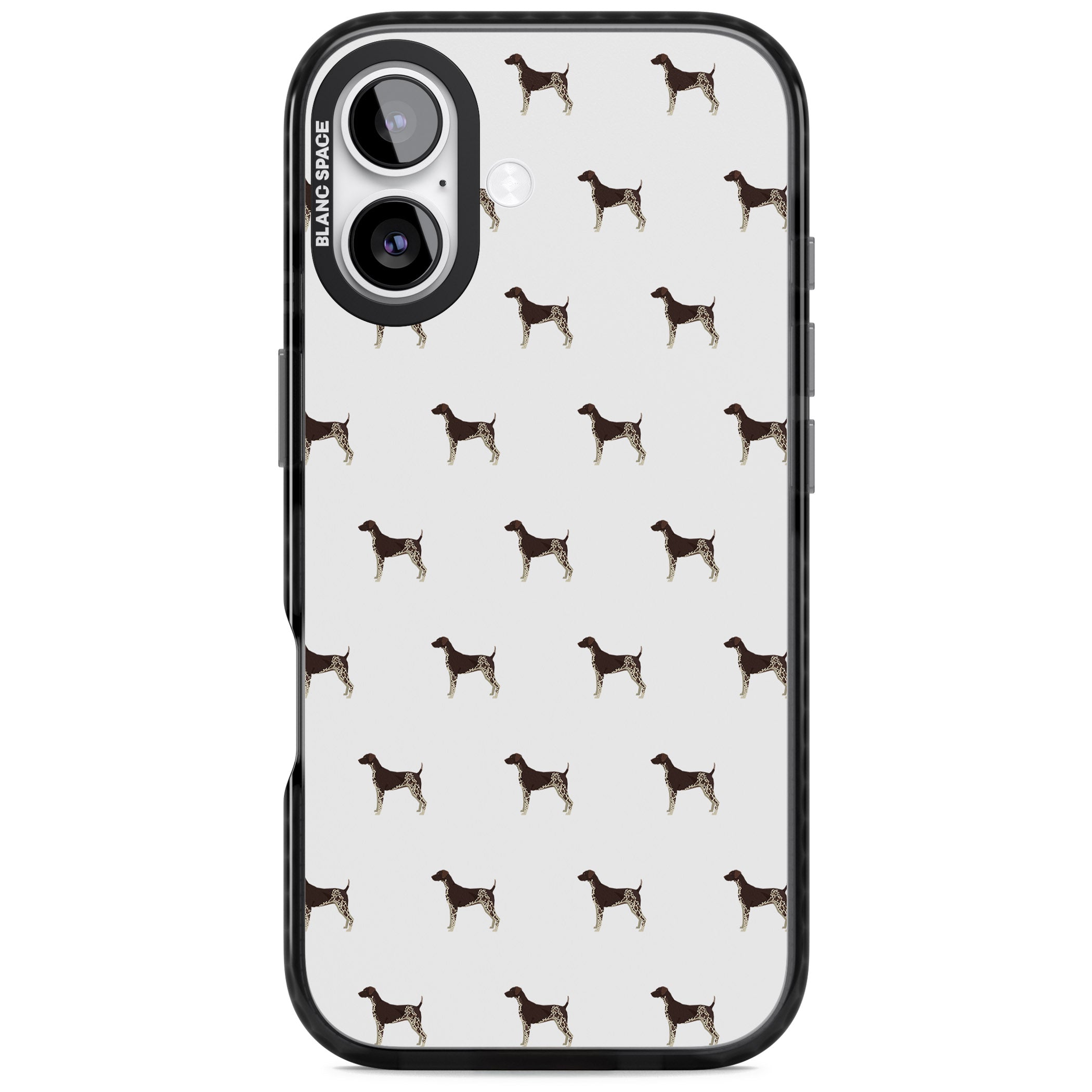 German Shorthaired Pointer Pattern iPhone 17 Impact Pro Black Phone Case