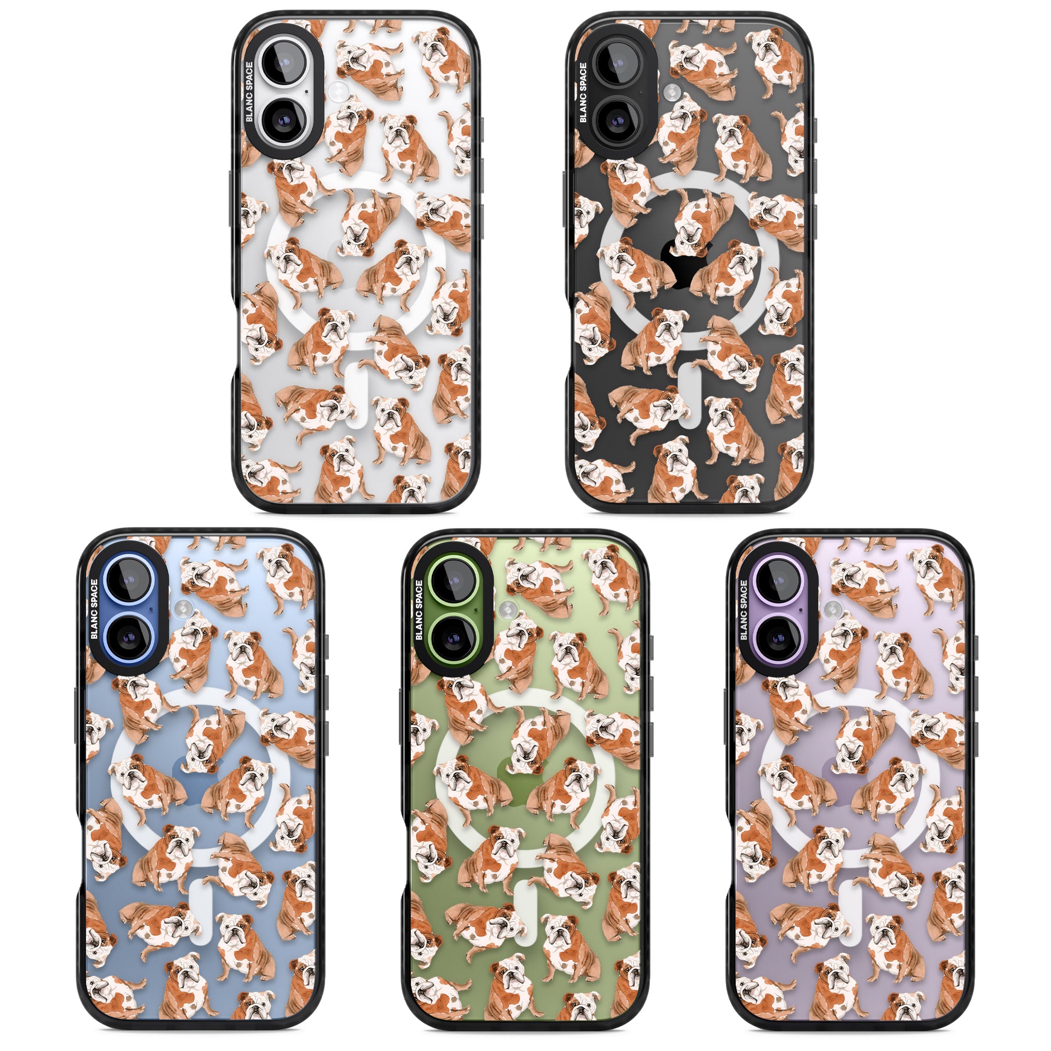 English Bulldog Watercolour Dog Pattern iPhone 17 Impact Pro Black Phone Case APT Impact Protection