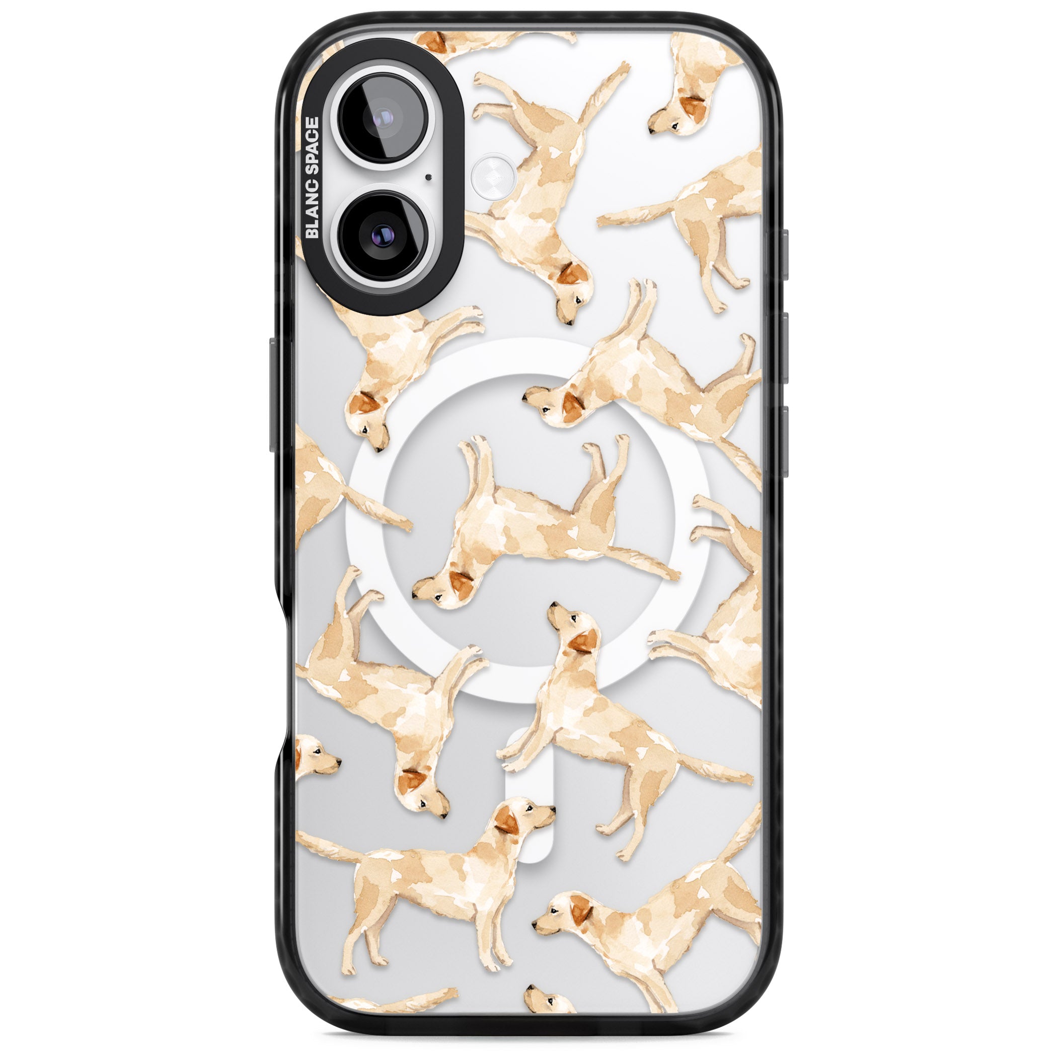 Yellow Labrador Watercolour Dog Pattern iPhone 17 Impact Pro Black Phone Case