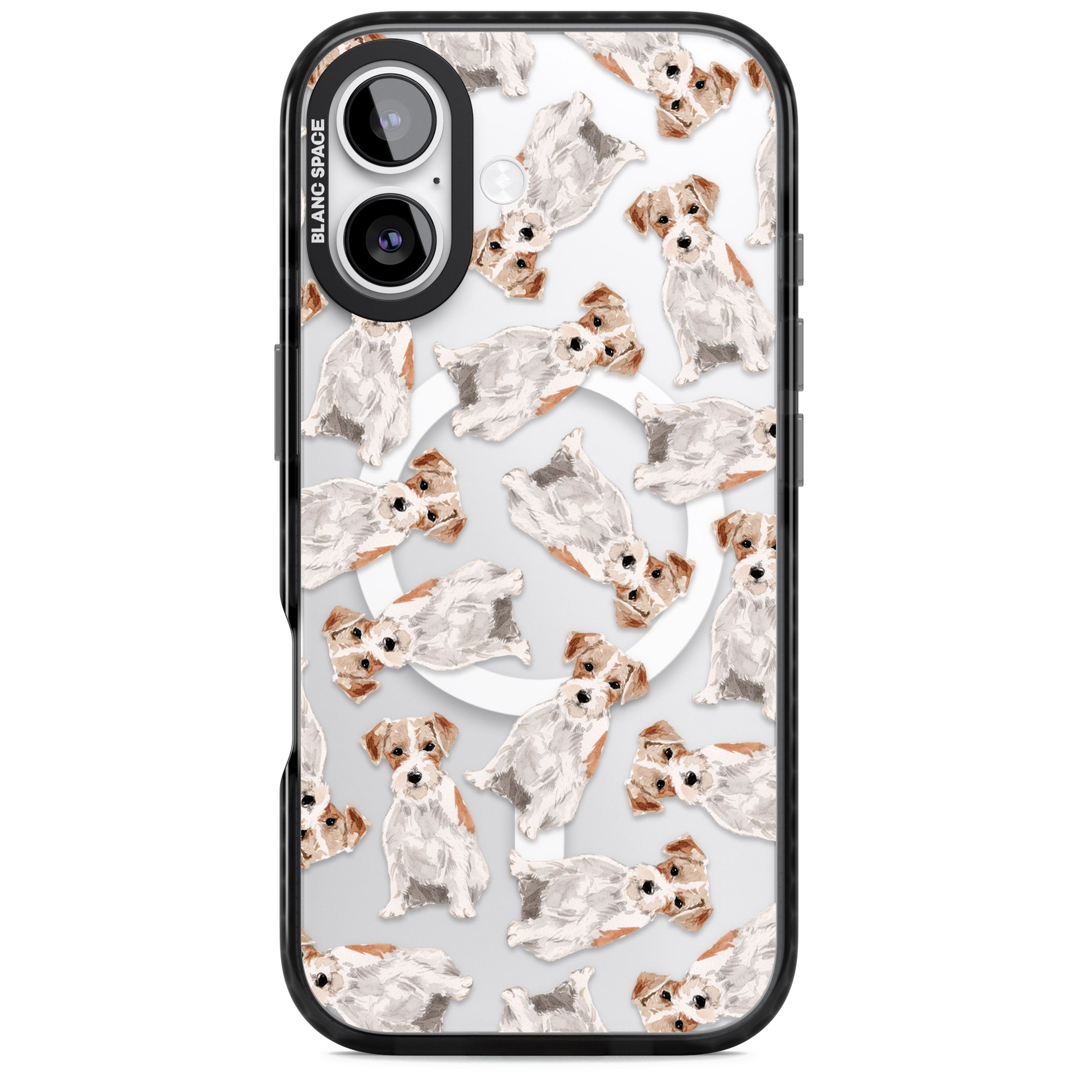 Whimsical Wirehaired Jack Russell iPhone 17 Impact Pro Black Phone Case