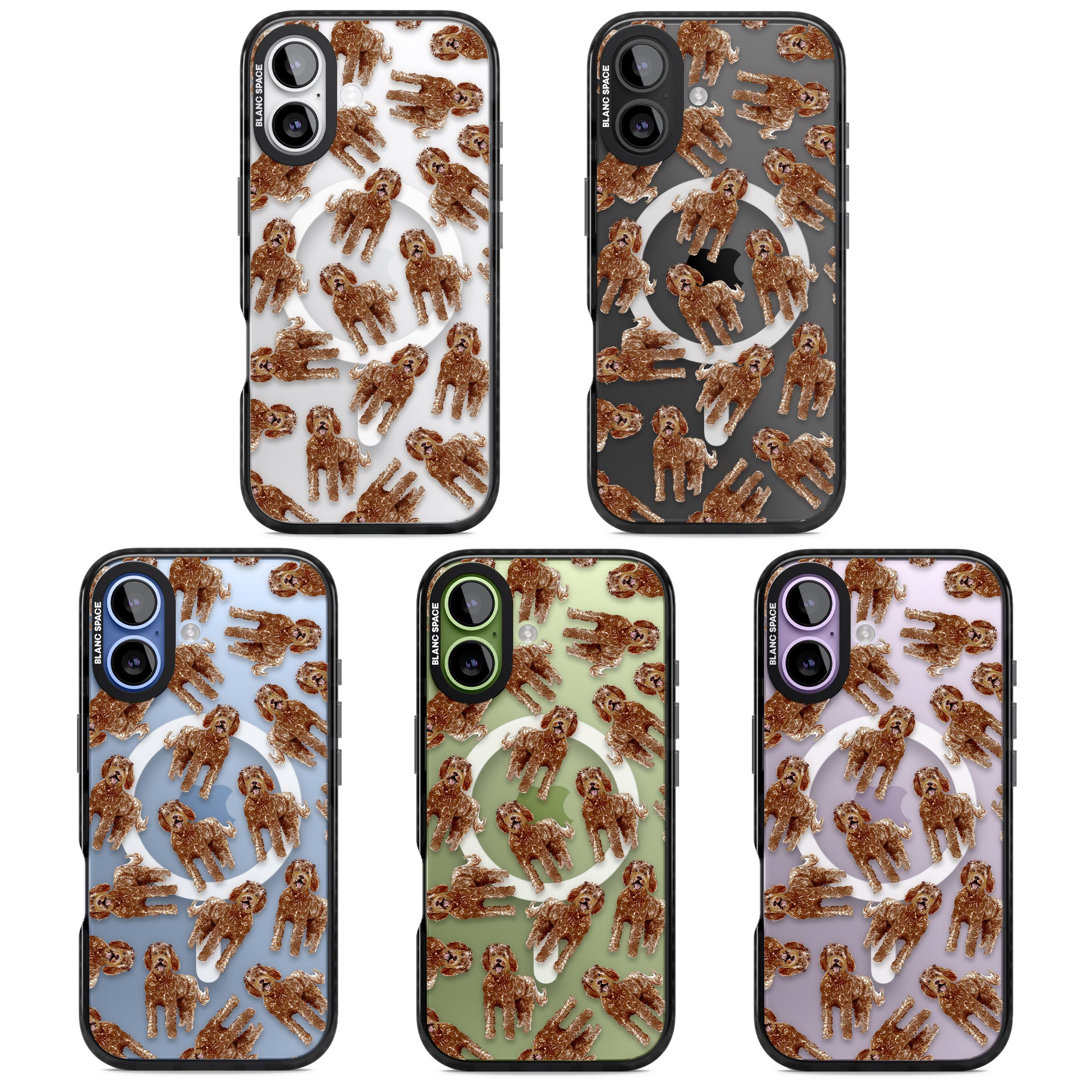 Labradoodle Brown Pattern iPhone 17 Impact Pro Black Phone Case APT Impact Protection