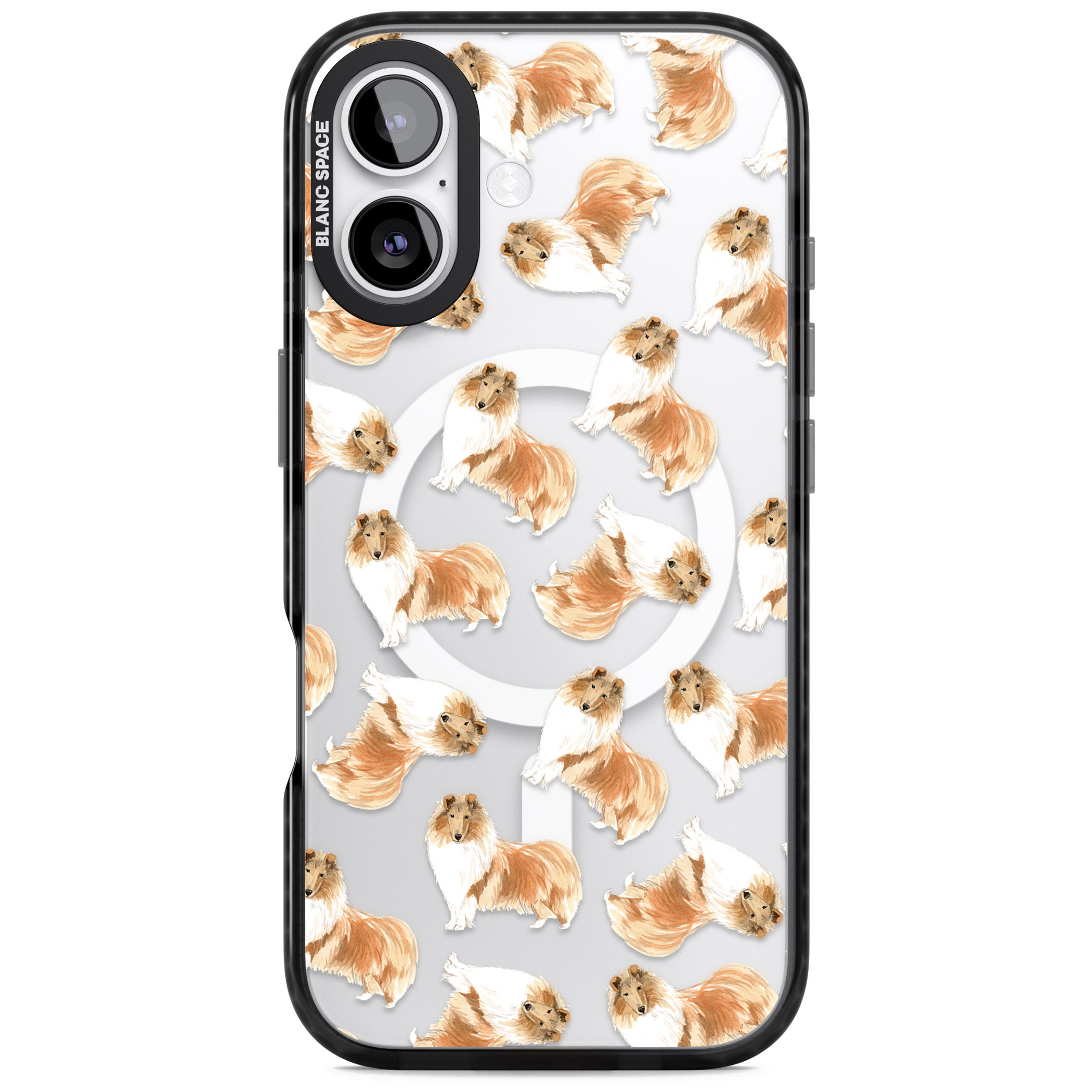 Collie Watercolor iPhone 17 Impact Pro Black Phone Case