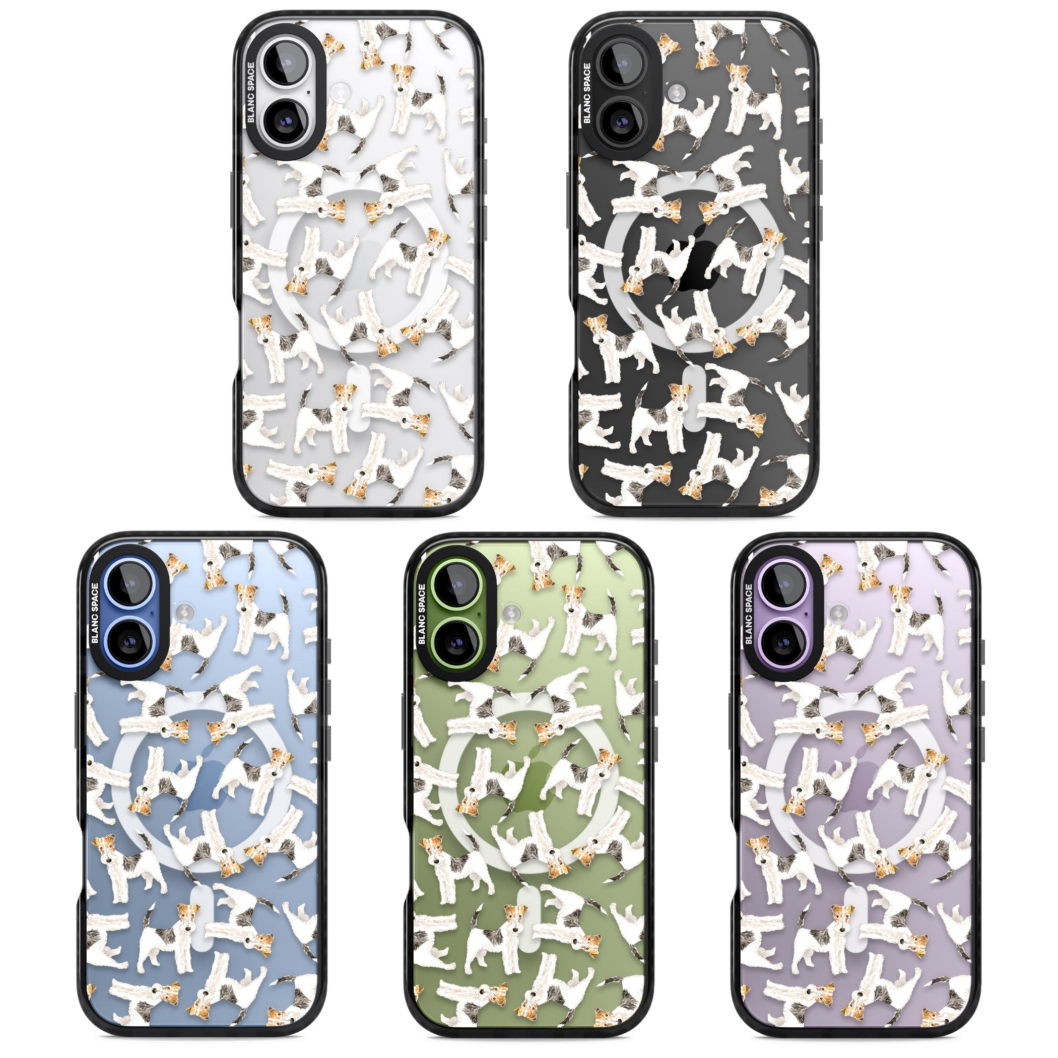 Wire Haired Fox Terrier Dog Pattern iPhone 17 Impact Pro Black Phone Case APT Impact Protection