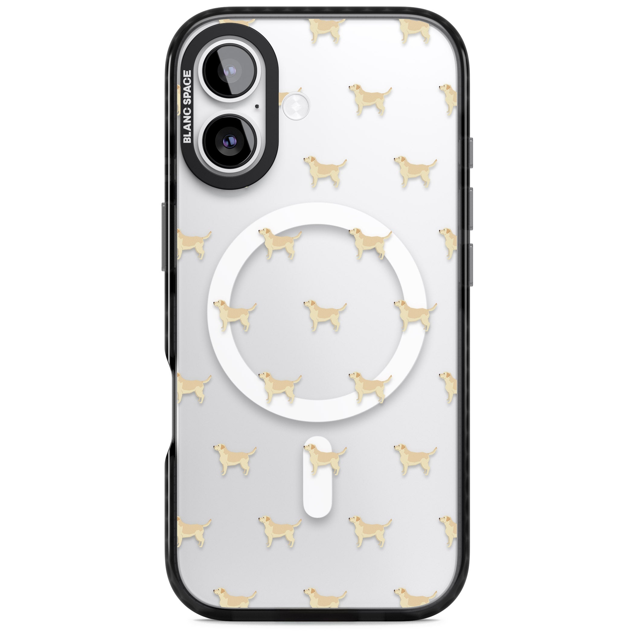 Tan Labrador Dog Pattern iPhone 17 Impact Pro Black Phone Case
