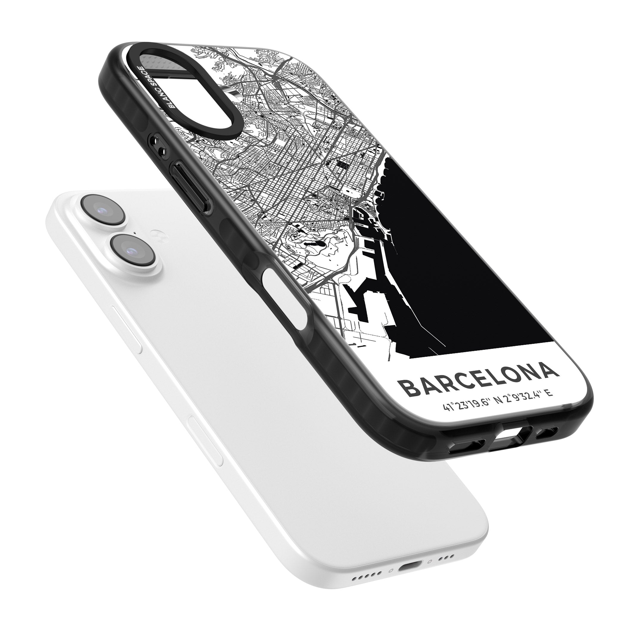 Barcelona Map iPhone 17 Impact Pro Black Phone Case Colours