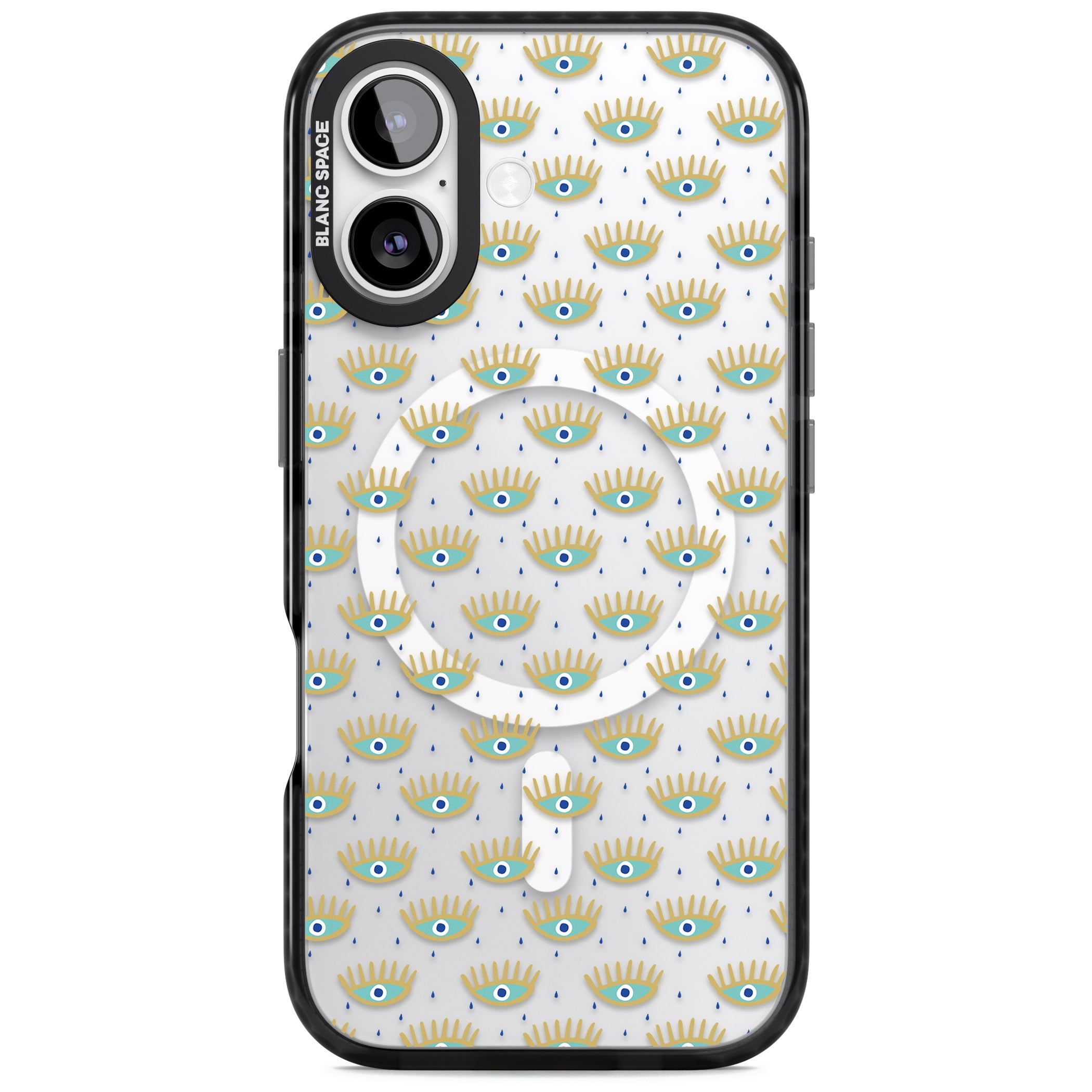 Crying Eyes Pattern iPhone 17 Impact Pro Black Phone Case