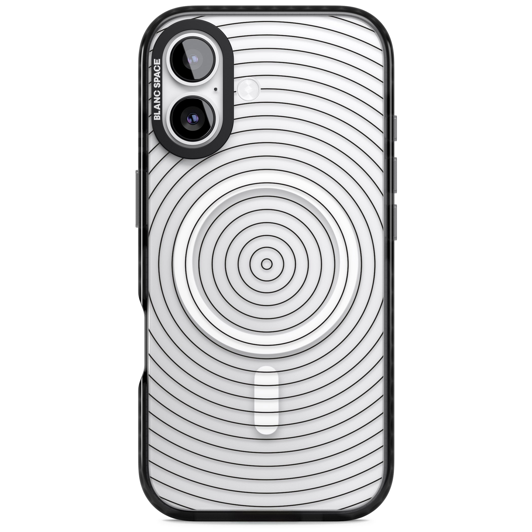 Concentric Lines: Monochrome Vibes iPhone 17 Impact Pro Black Phone Case