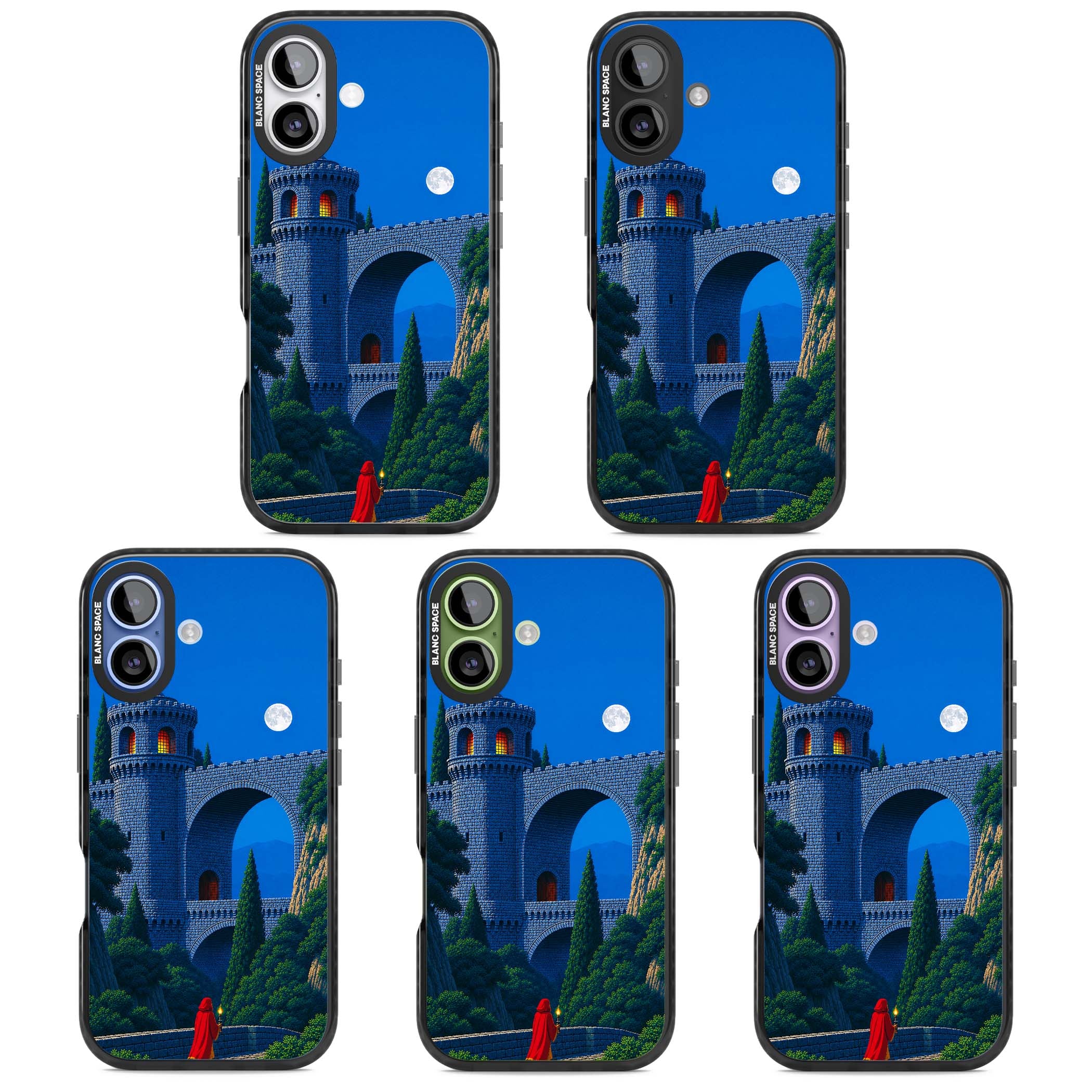 Castle Walls art iPhone case | Black Impact Magsafe case for iPhone 17