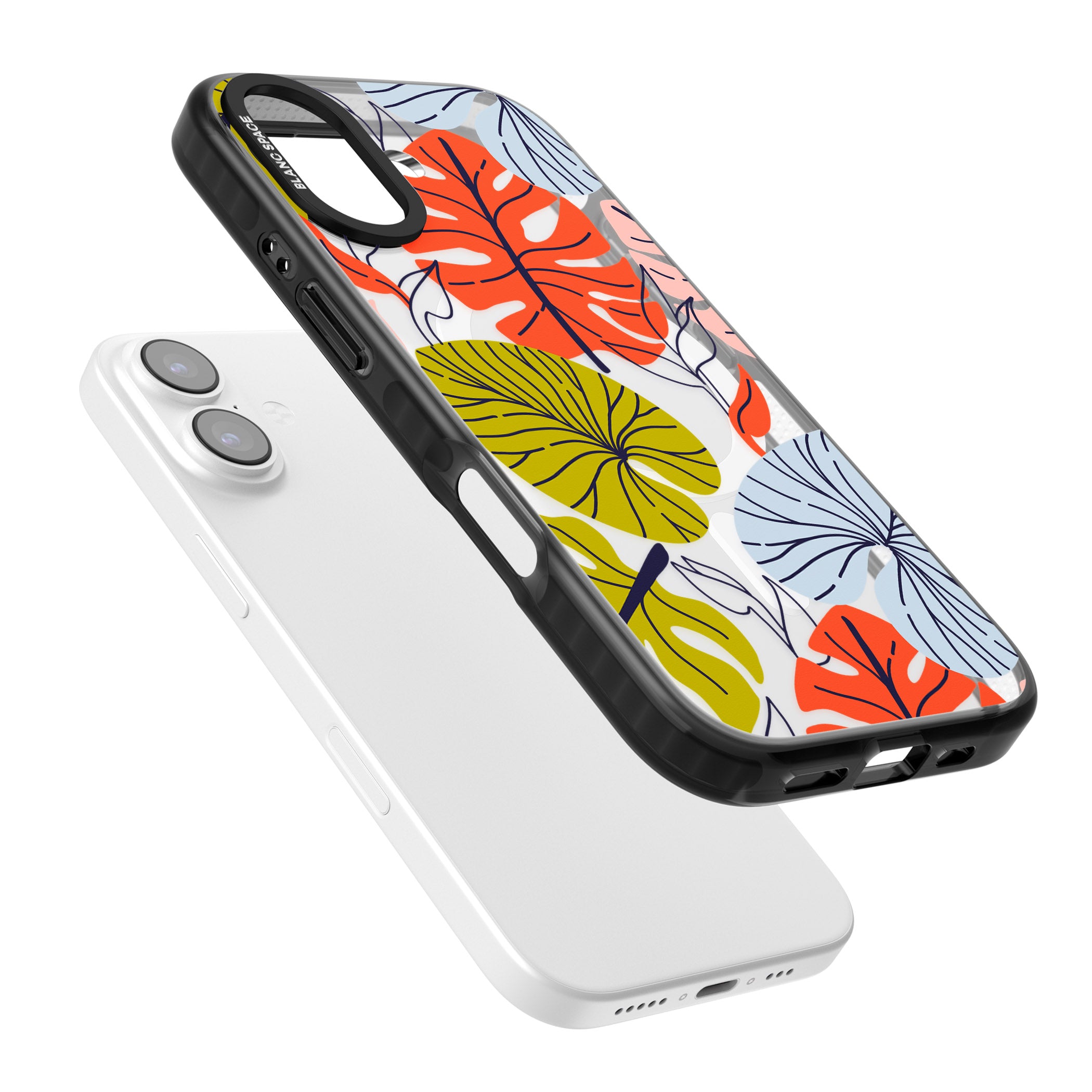 Retro Leaves iPhone 17 Impact Pro Black Phone Case Colours