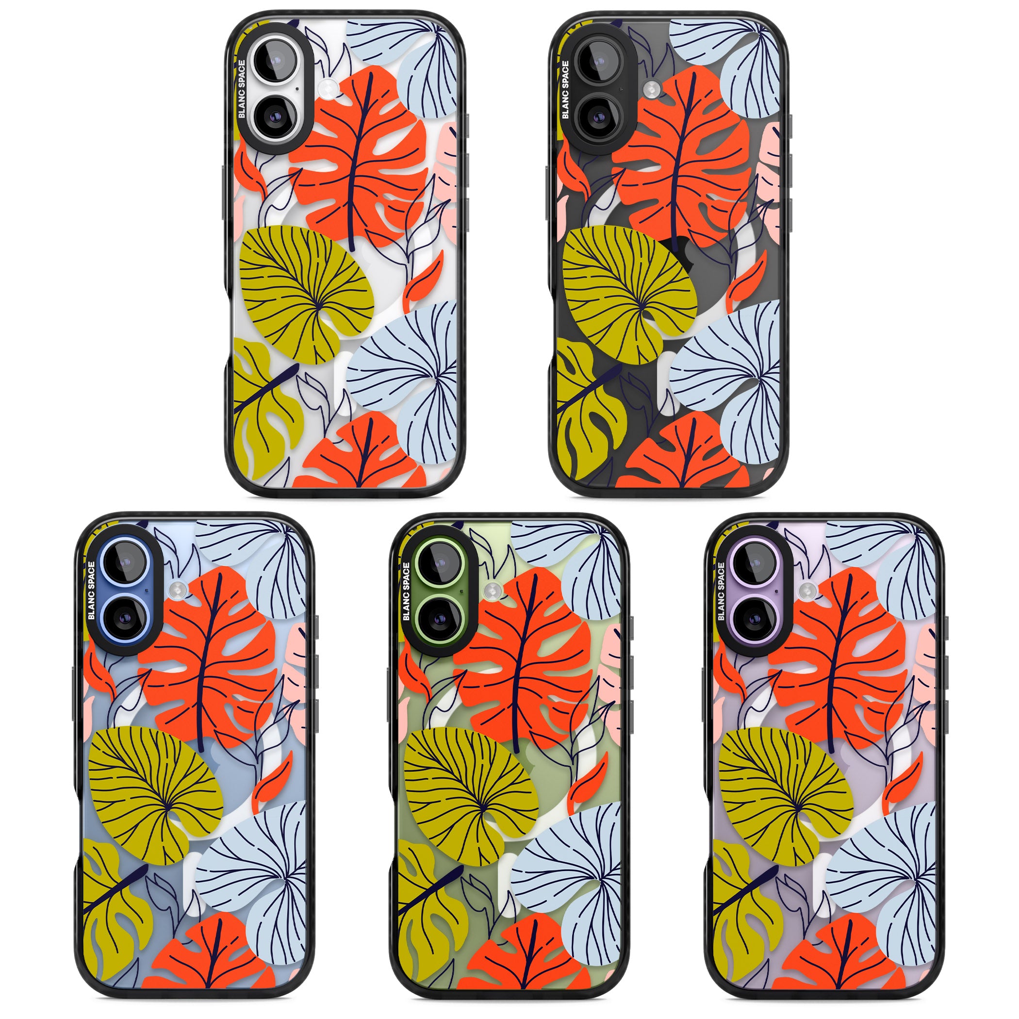 Retro Leaves iPhone 17 Impact Pro Black Phone Case APT Impact Protection