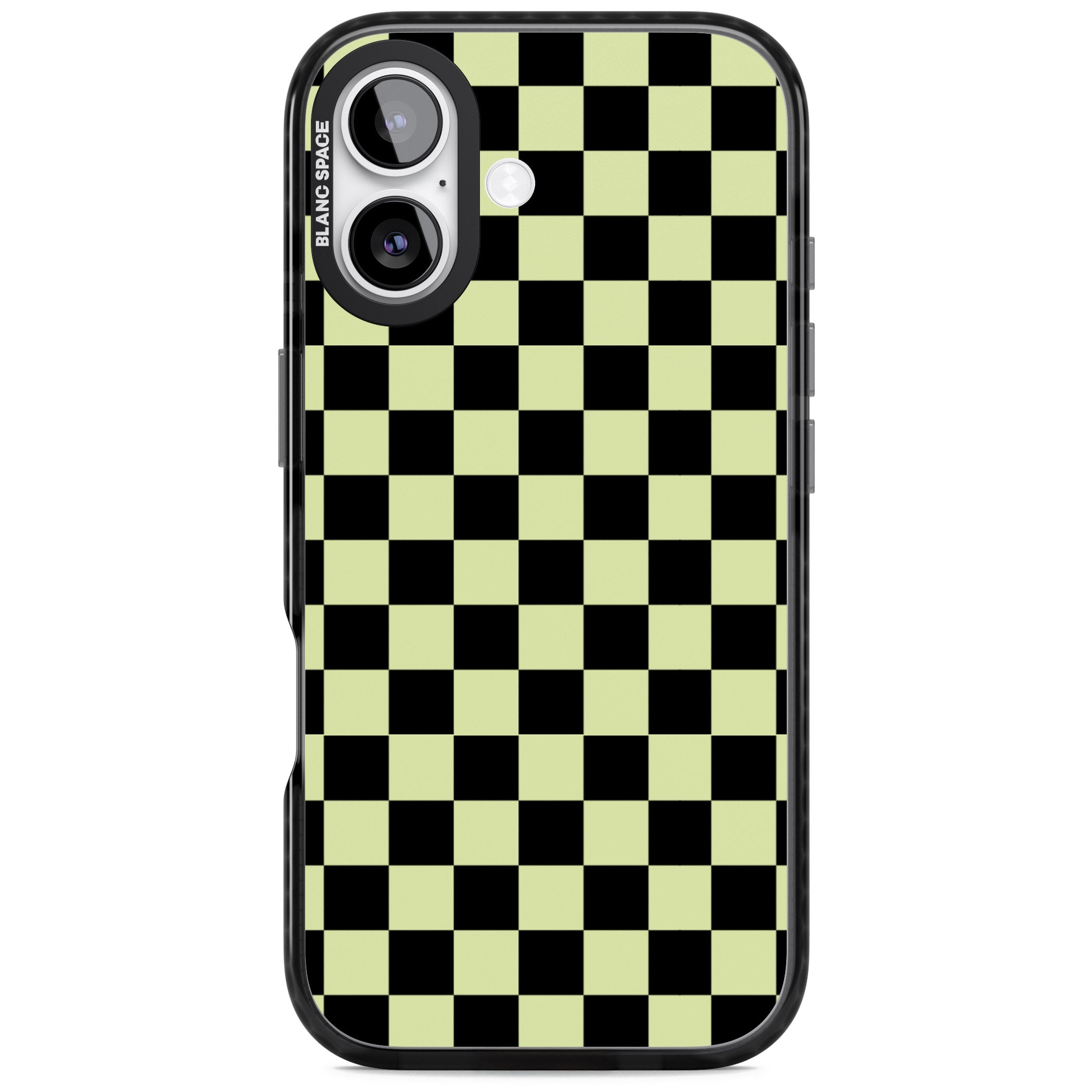 Black & Lime Check iPhone 17 Impact Pro Black Phone Case