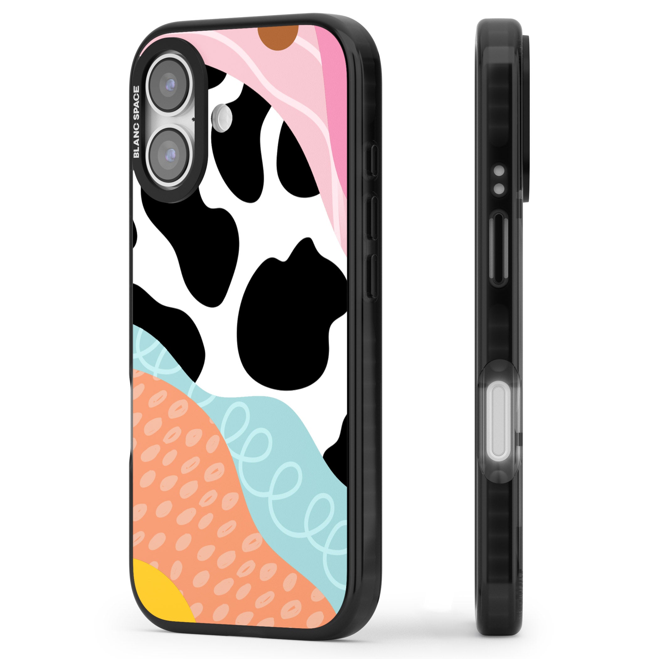 Abstract Elegance iPhone 17 Impact Pro Black Phone Case Side Profile