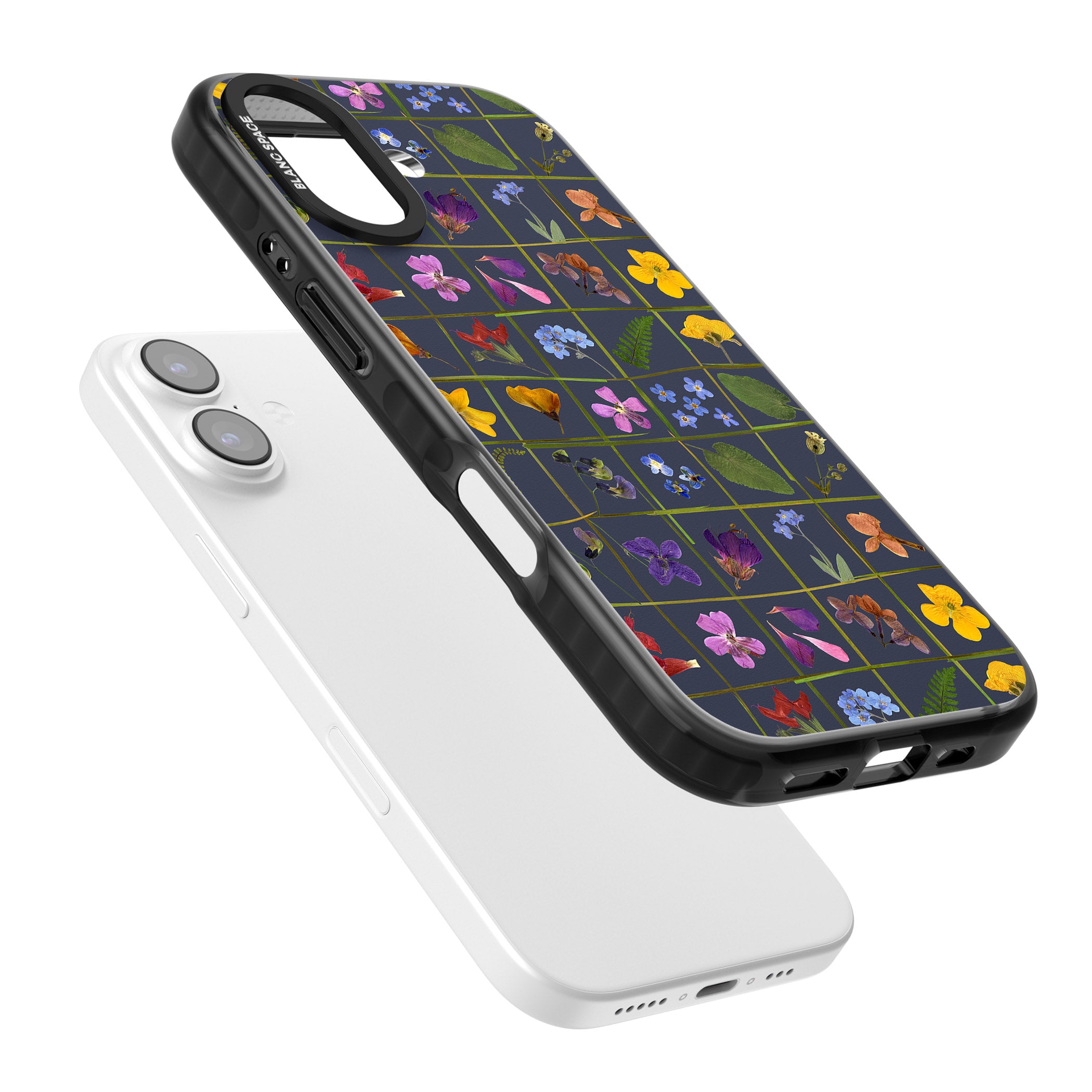 Wildflower Grid iPhone 17 Impact Pro Black Phone Case Colours