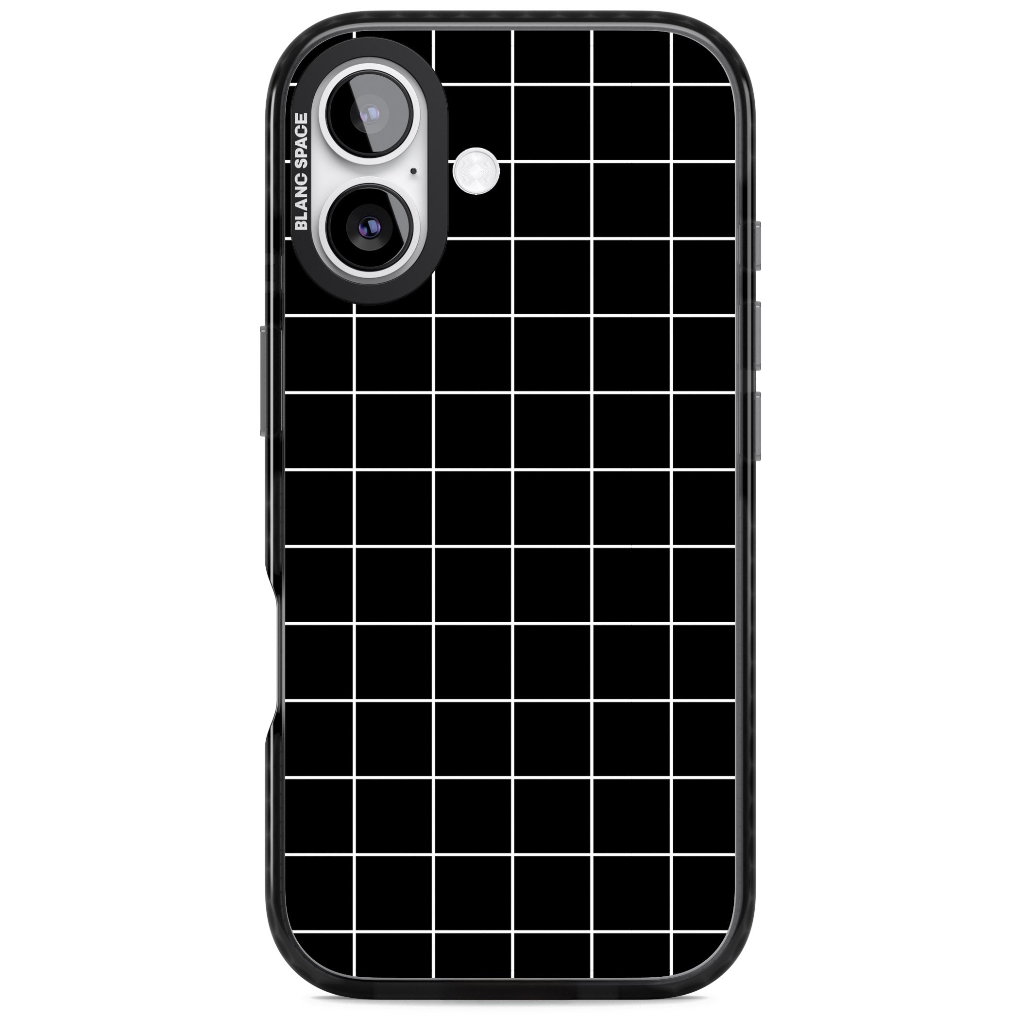 Minimalist Grid Pattern Black iPhone 17 Impact Pro Black Phone Case