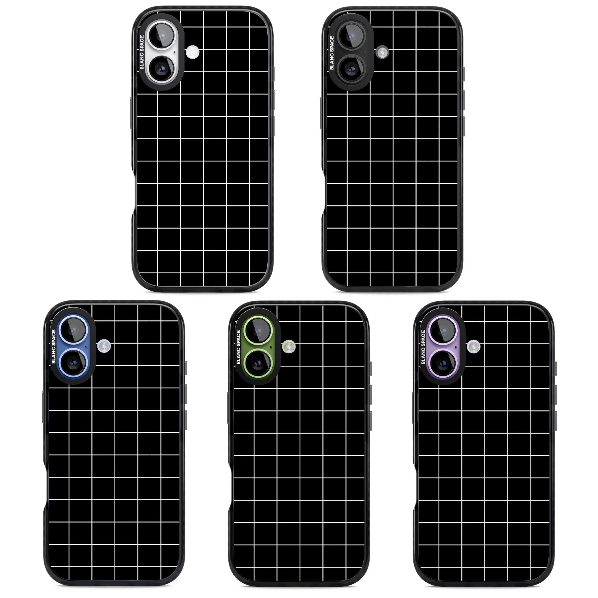 Minimalist Grid Pattern Black iPhone 17 Impact Pro Black Phone Case APT Impact Protection