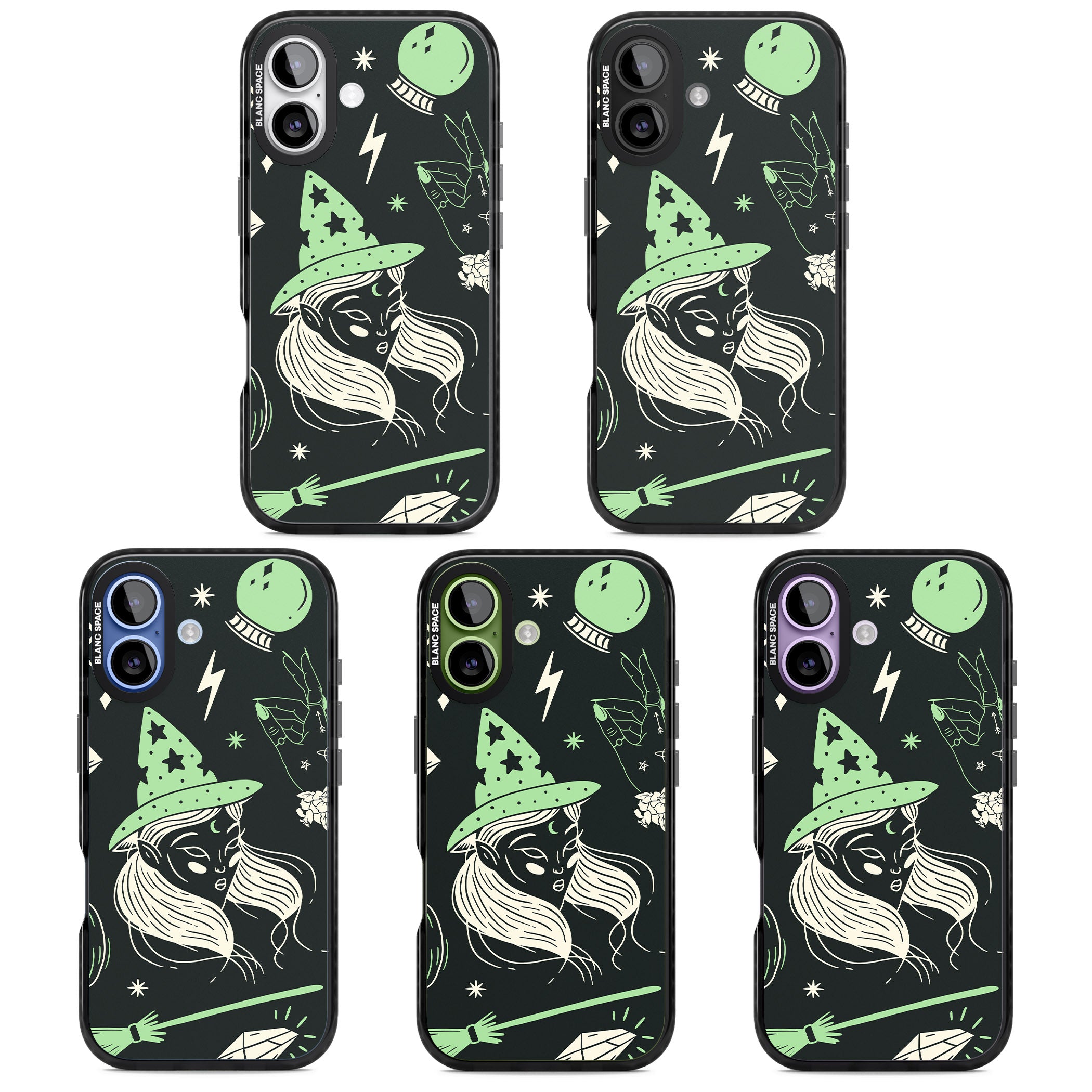 Astrology Witch Pattern iPhone 17 Impact Pro Black Phone Case APT Impact Protection