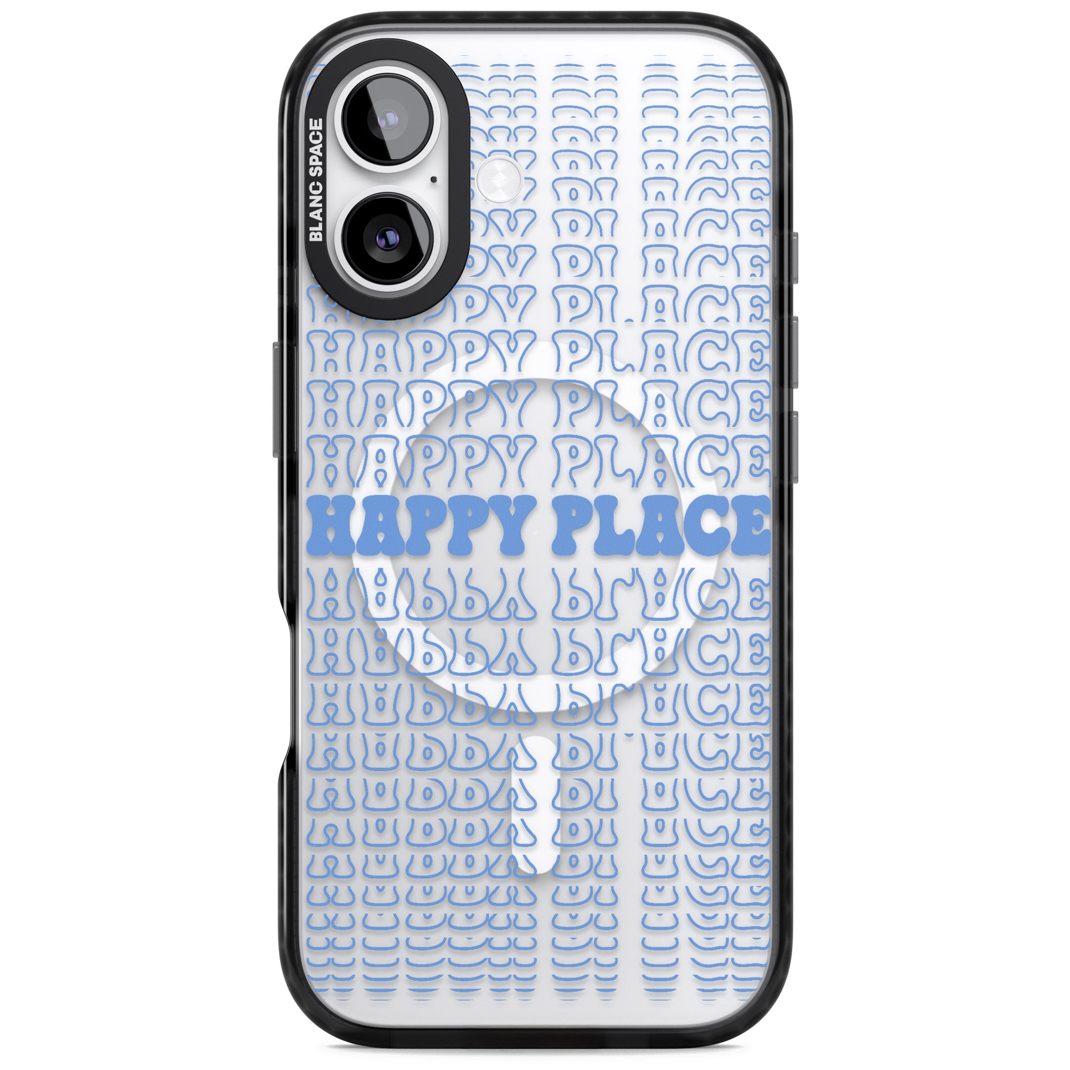 Happy Place (Blue) iPhone 17 Impact Pro Black Phone Case
