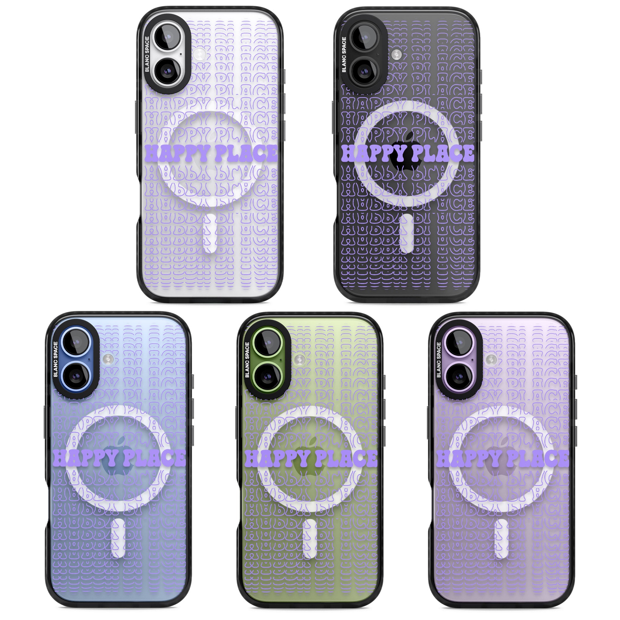 Happy Place (Purple) iPhone 17 Impact Pro Black Phone Case APT Impact Protection