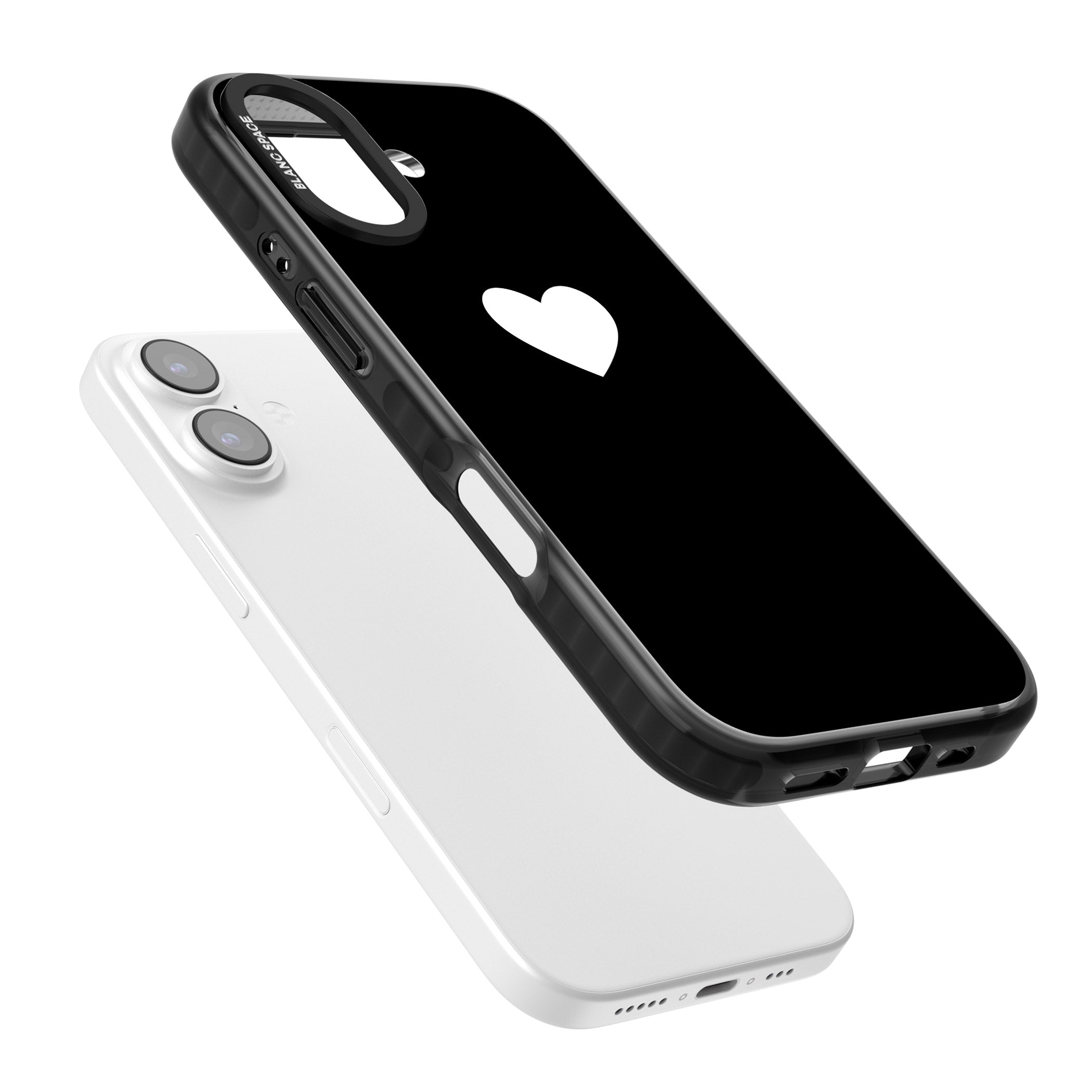 Single Heart Design: White & iPhone 17 Impact Pro Black Phone Case Colours