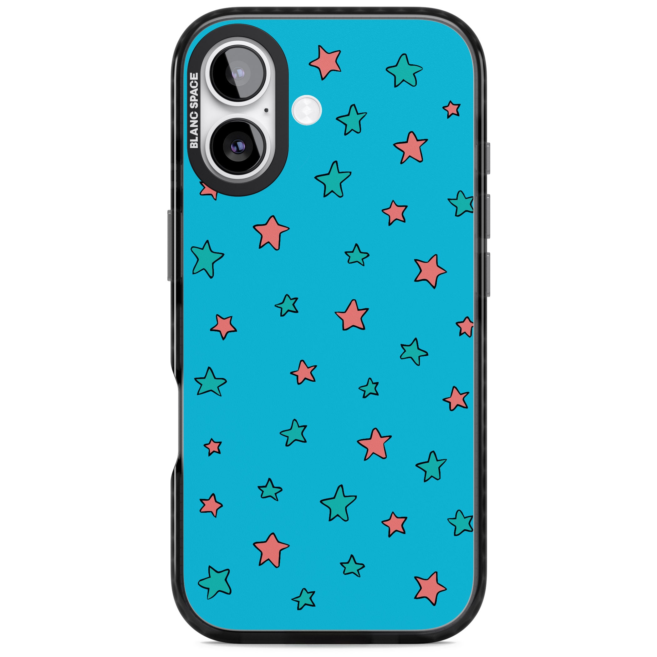 Blue Heartstopper Stars Pattern iPhone 17 Impact Pro Black Phone Case