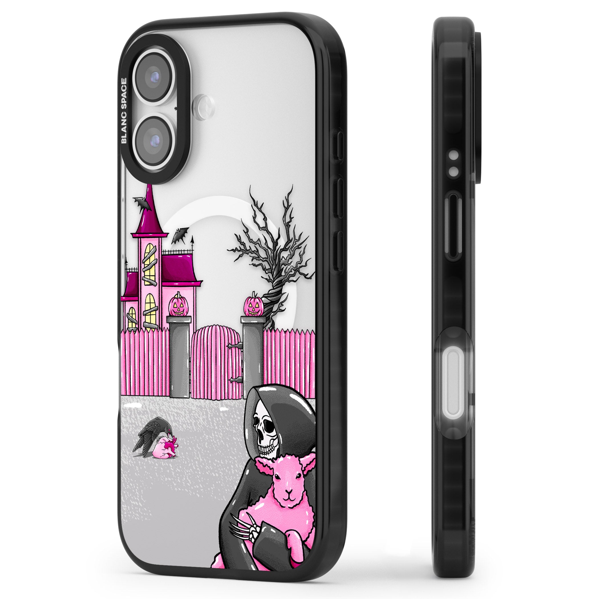 Left With My Heart iPhone 17 Impact Pro Black Phone Case Side Profile