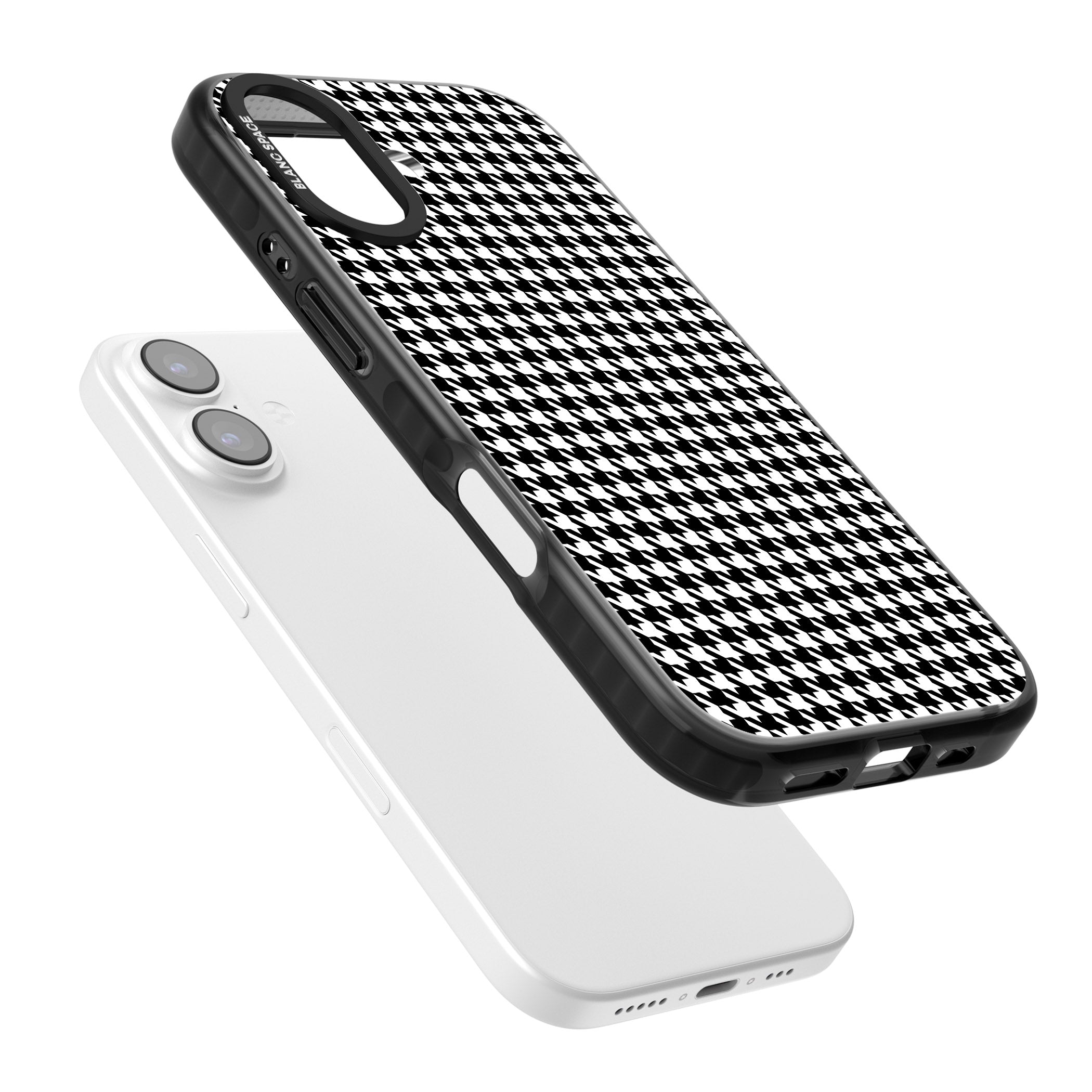 Black Houndstooth Pattern iPhone 17 Impact Pro Black Phone Case Colours