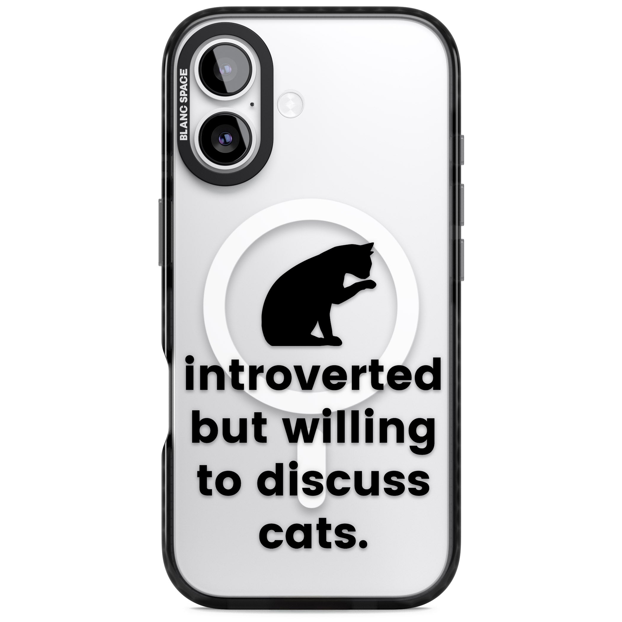Introverted But Willing To Discuss Cats iPhone 17 Impact Pro Black Phone Case