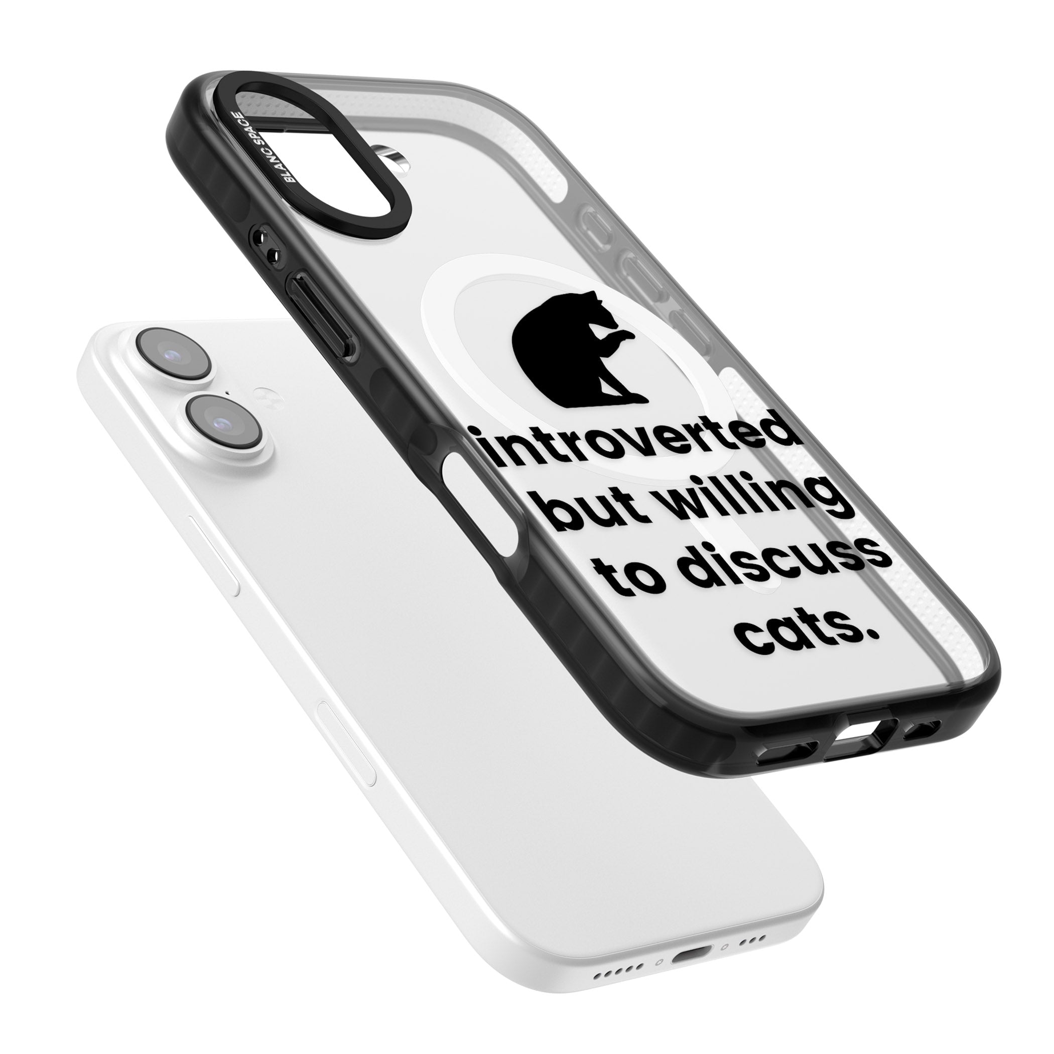 Introverted But Willing To Discuss Cats iPhone 17 Impact Pro Black Phone Case Colours