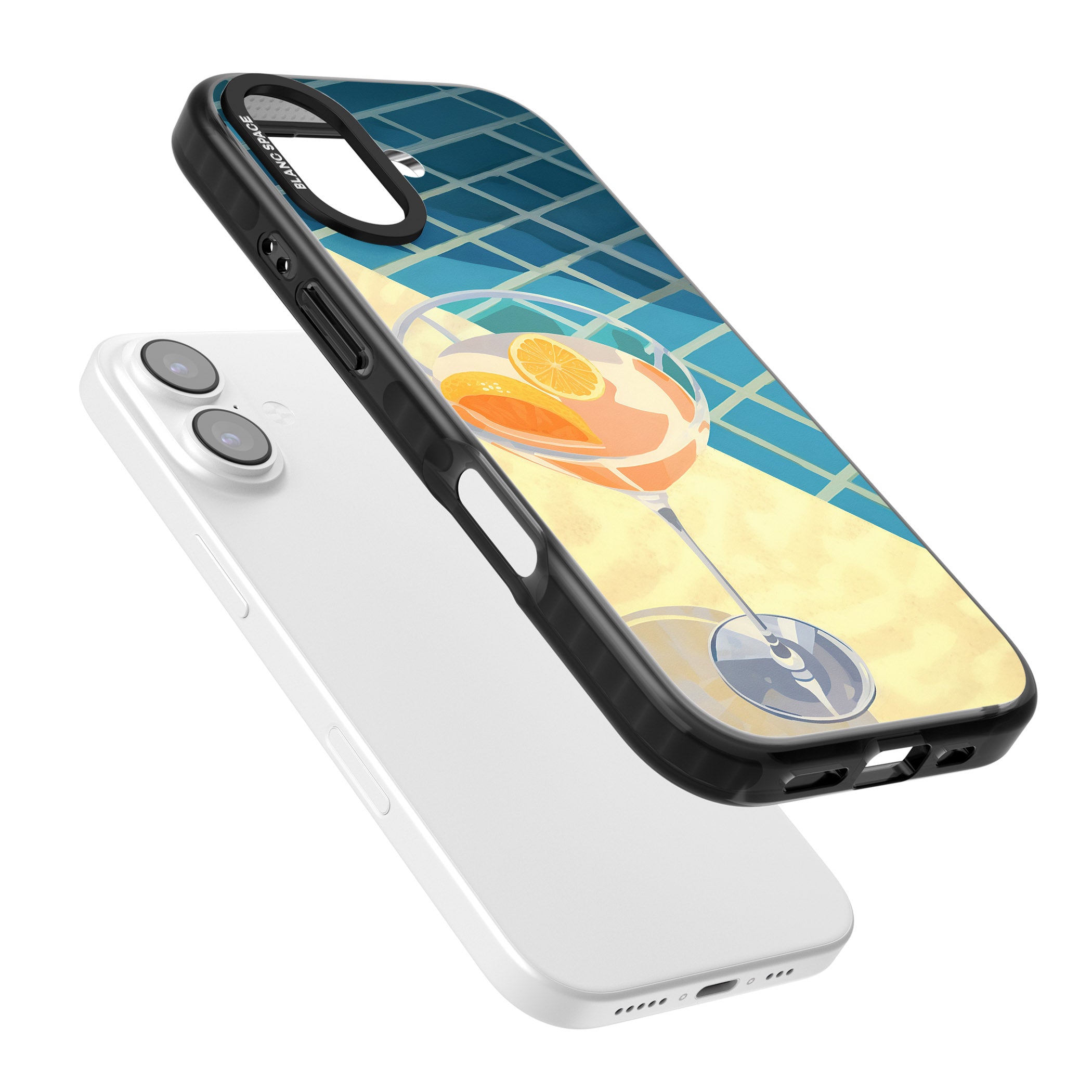 Poolside Citrus Cocktail iPhone 17 Impact Pro Black Phone Case Colours