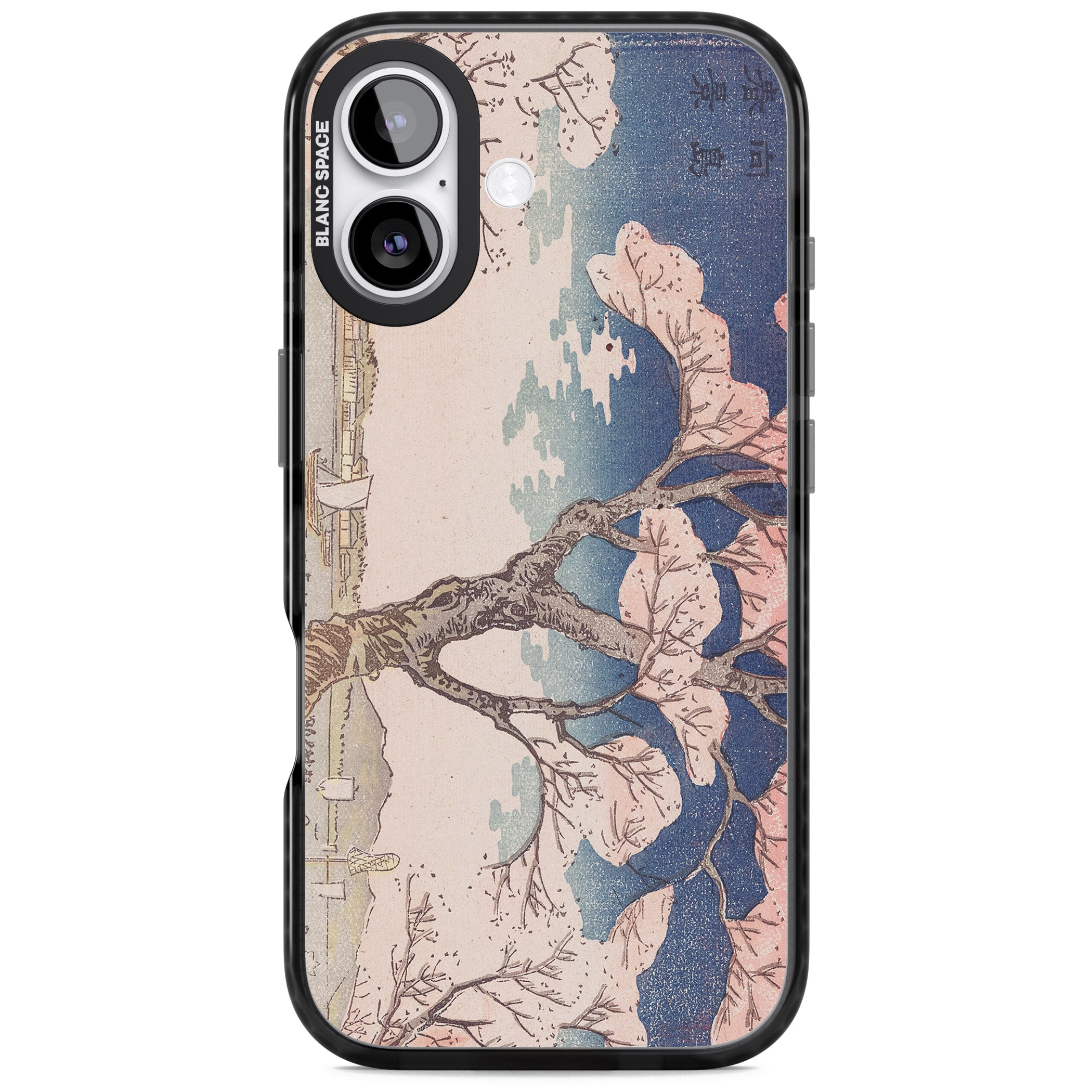 Vintage Japanese Illustrations Cherry Tree iPhone 17 Impact Pro Black Phone Case