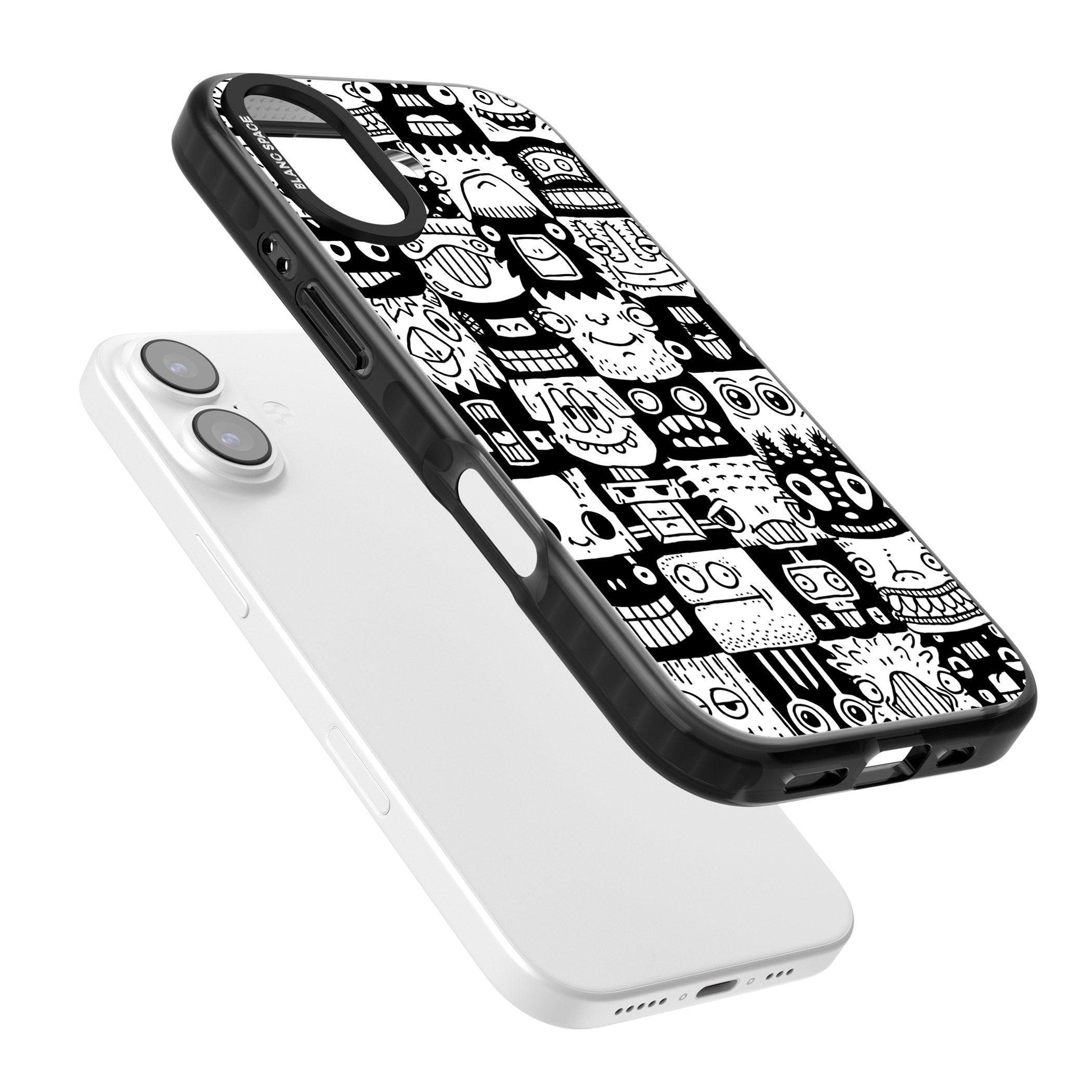 Checkerboard Heads iPhone 17 Impact Pro Black Phone Case Colours