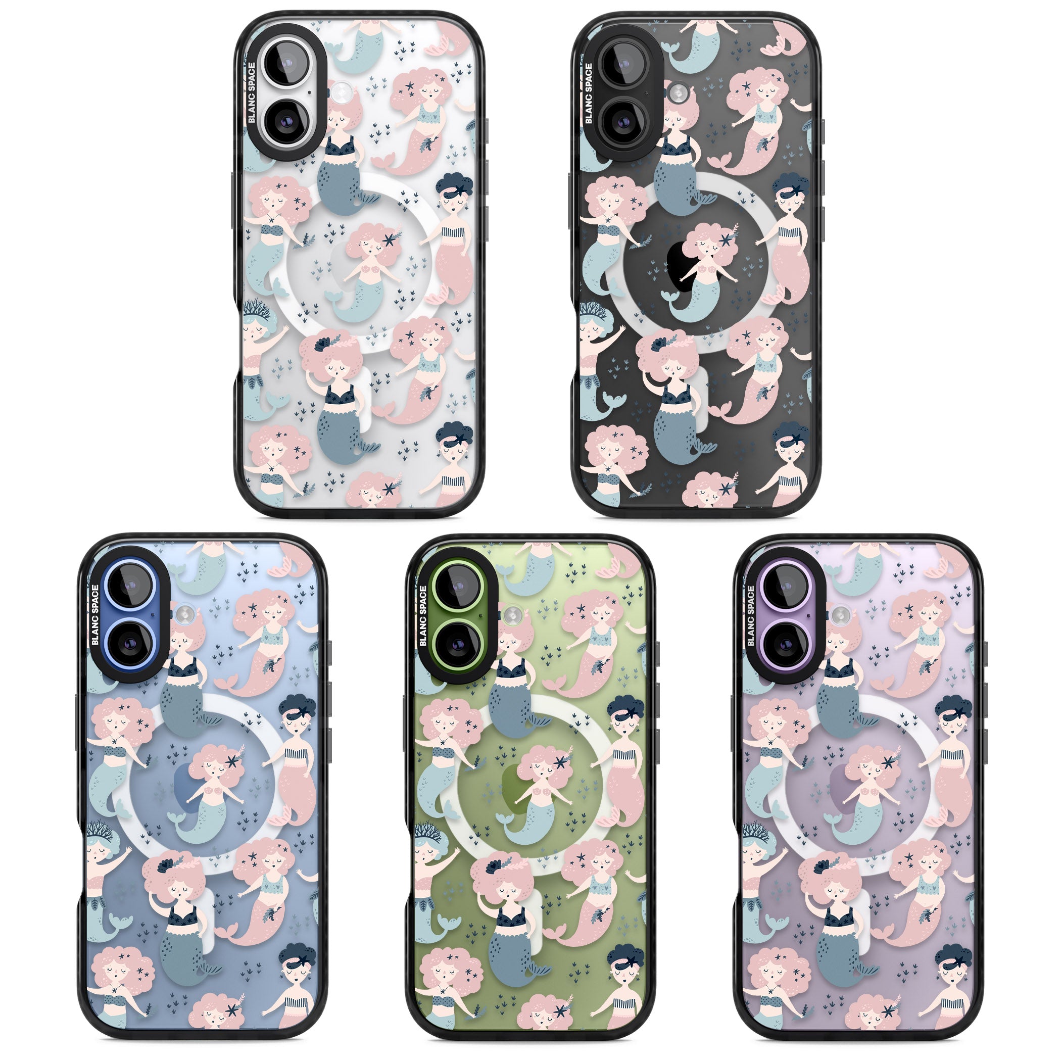 Under The Sea Mermaids (Clear) iPhone 17 Impact Pro Black Phone Case APT Impact Protection