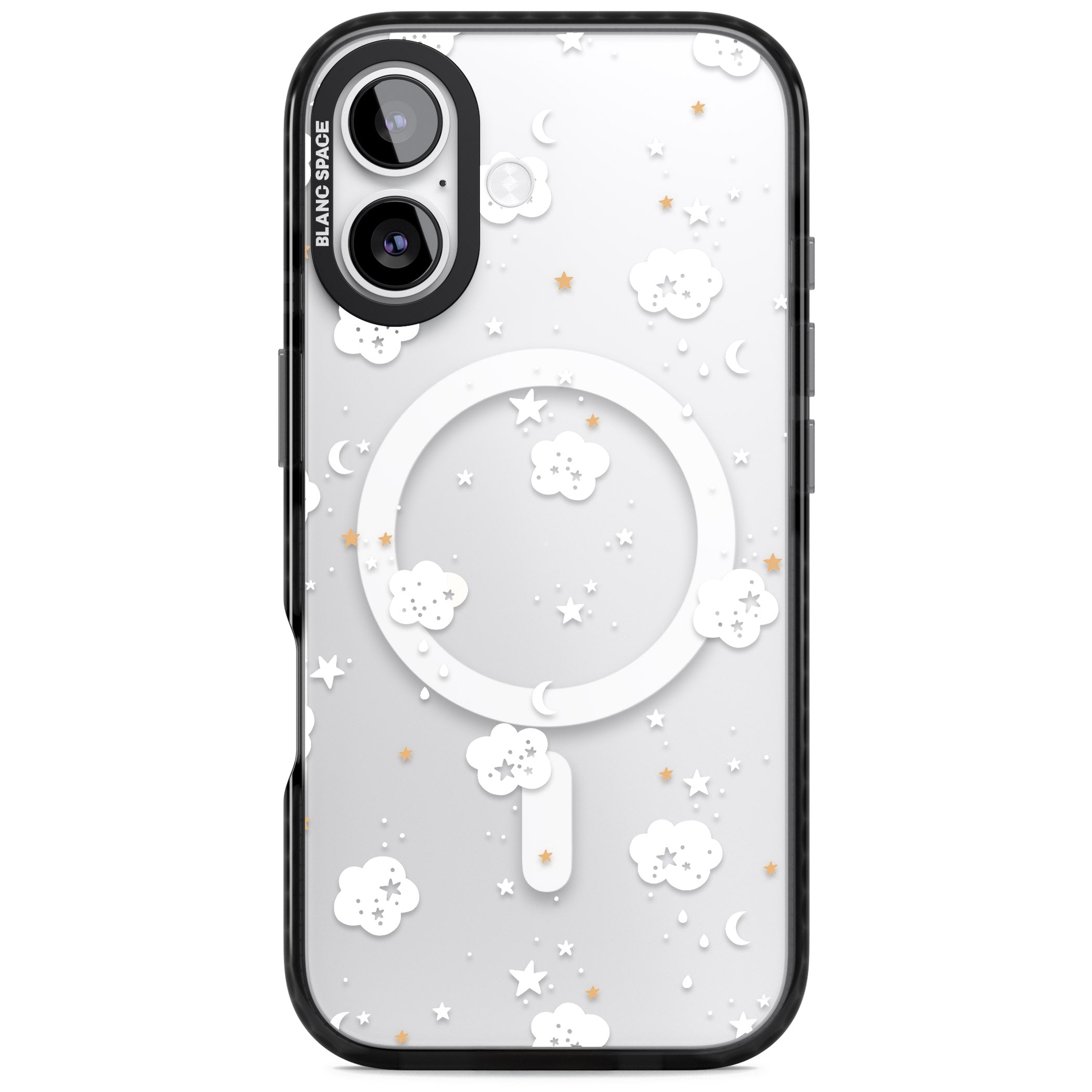 Starry Night Cloud iPhone 17 Impact Pro Black Phone Case