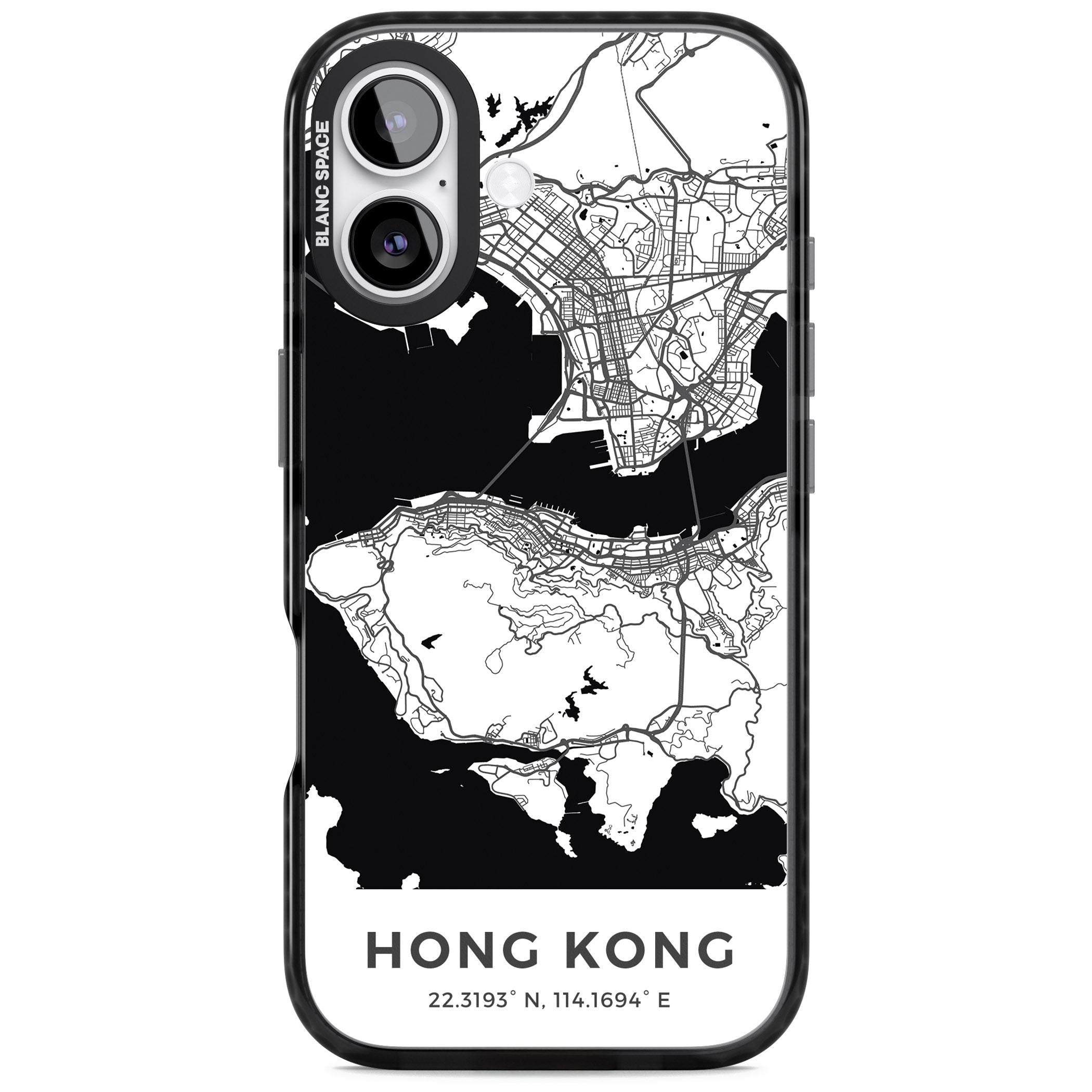Hong Kong Map iPhone 17 Impact Pro Black Phone Case