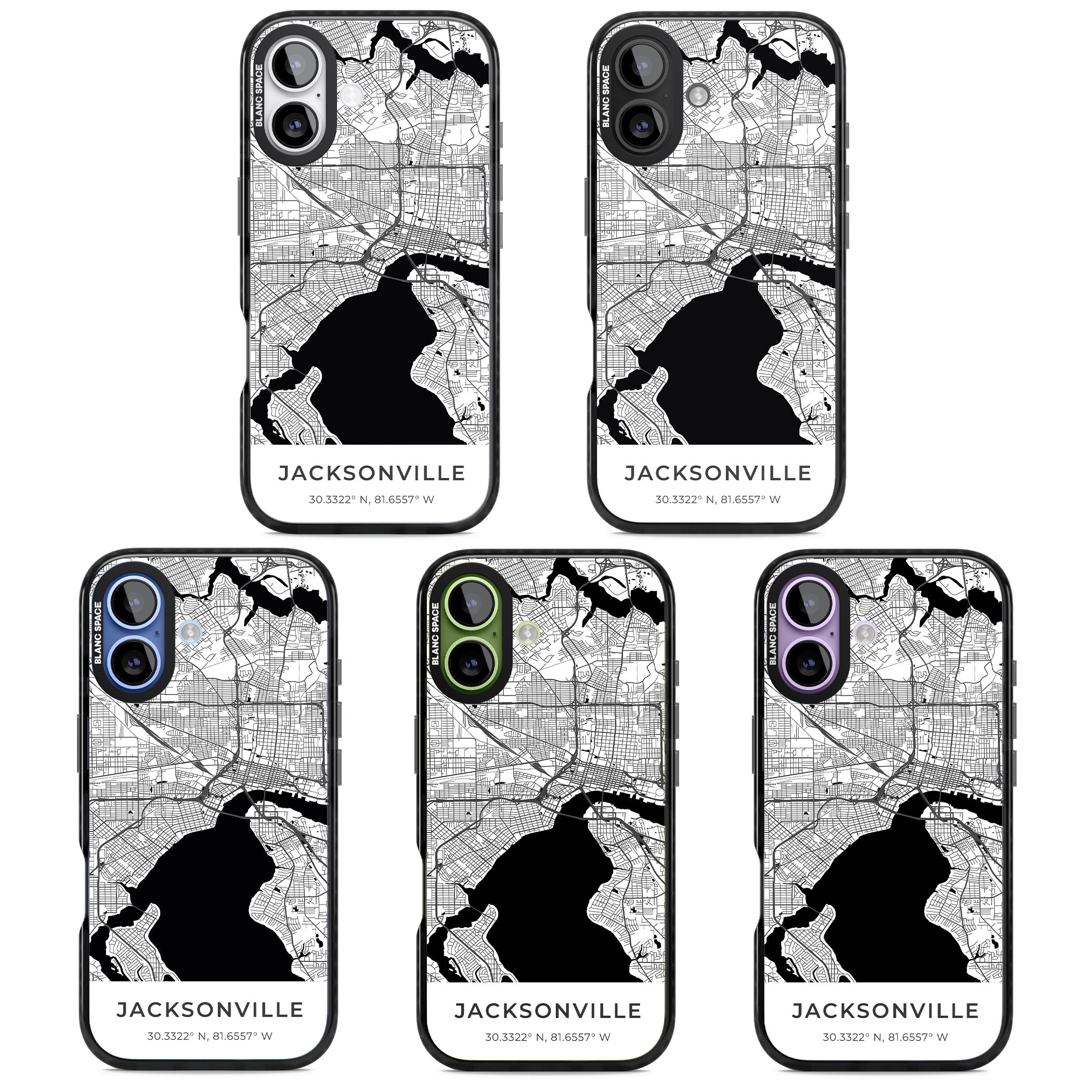 Jacksonville Map iPhone 17 Impact Pro Black Phone Case APT Impact Protection