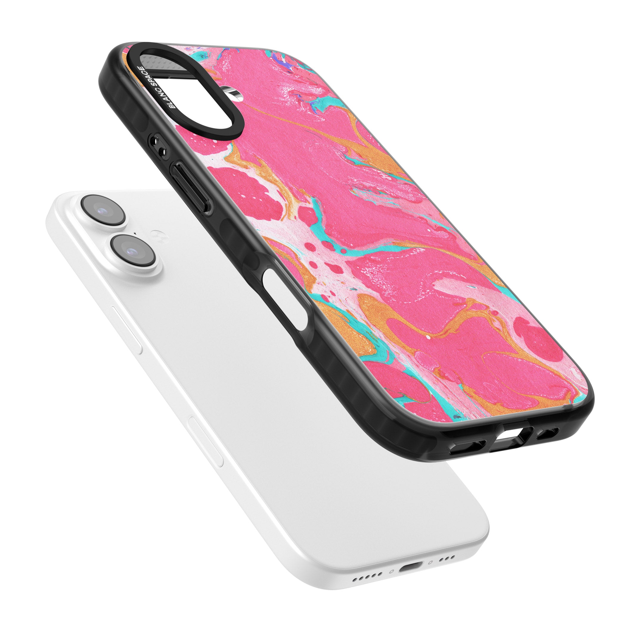 Vibrant Marbled Paper iPhone 17 Impact Pro Black Phone Case Colours