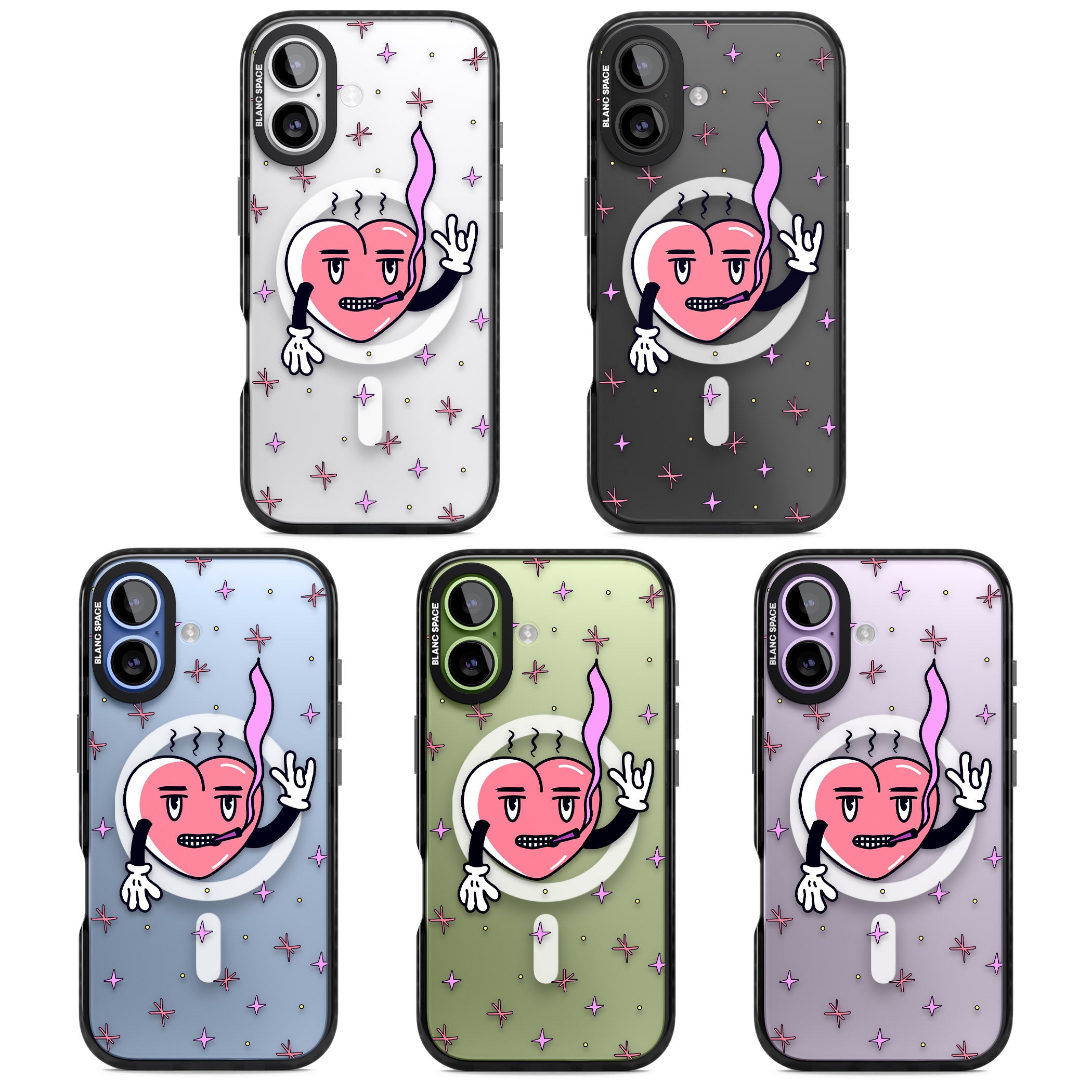 Quirky Heart iPhone 17 Impact Pro Black Phone Case APT Impact Protection