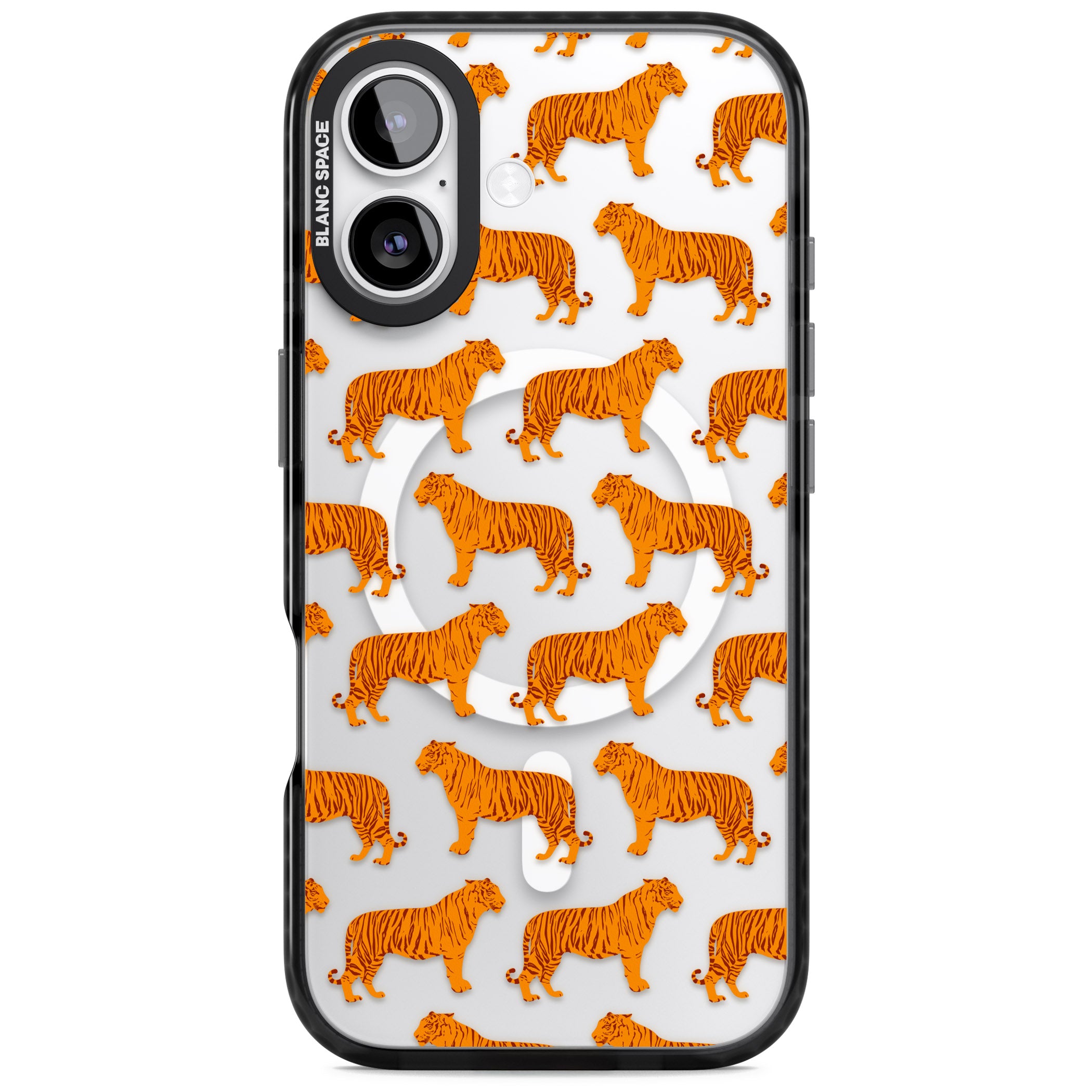 Tiger Pattern iPhone 17 Impact Pro Black Phone Case